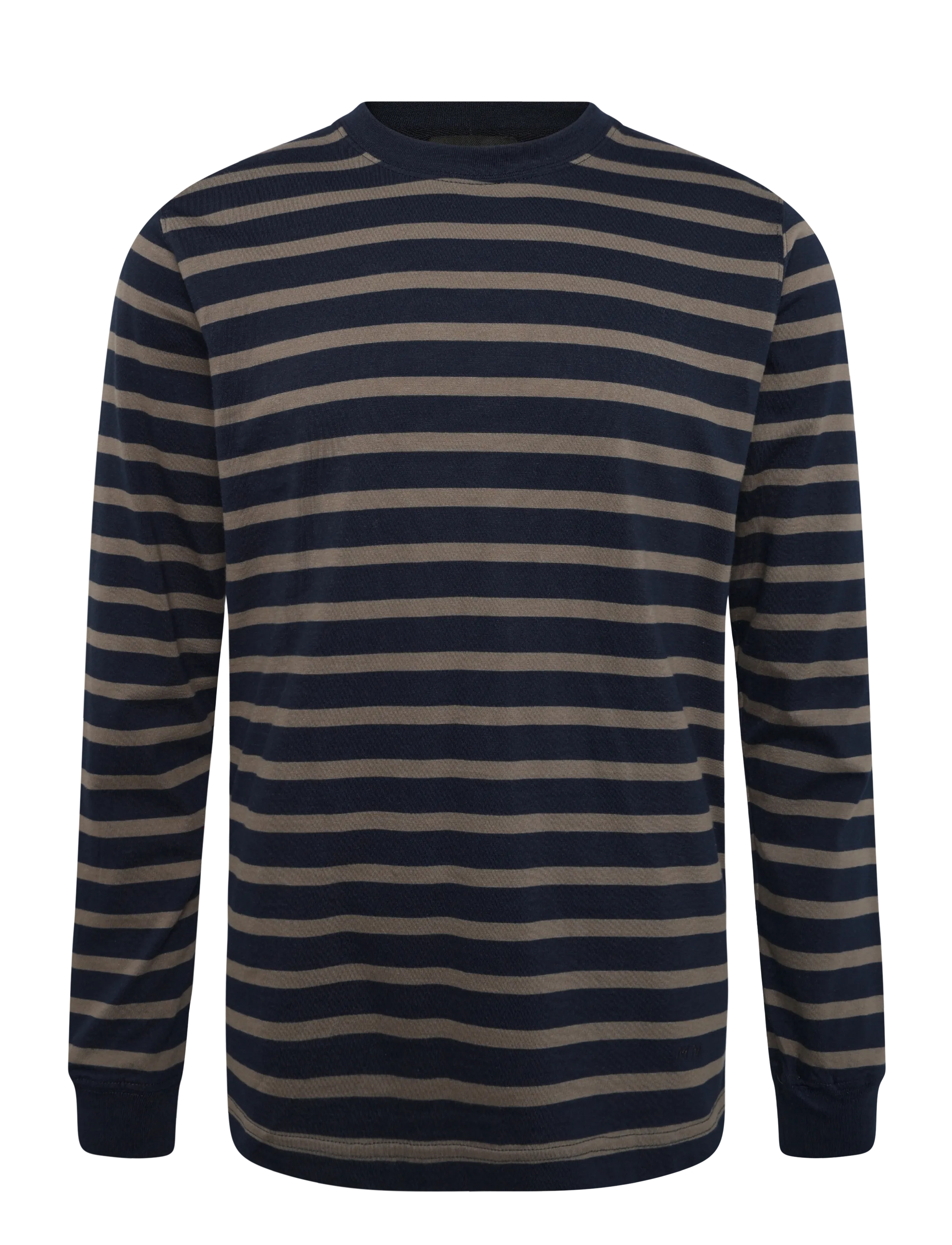 Mads Nørgaard Cotton Jersey Stripe Frode Tee LS - Nach Anlass kaufen - SKY CAPTAIN/TARMAC / brown