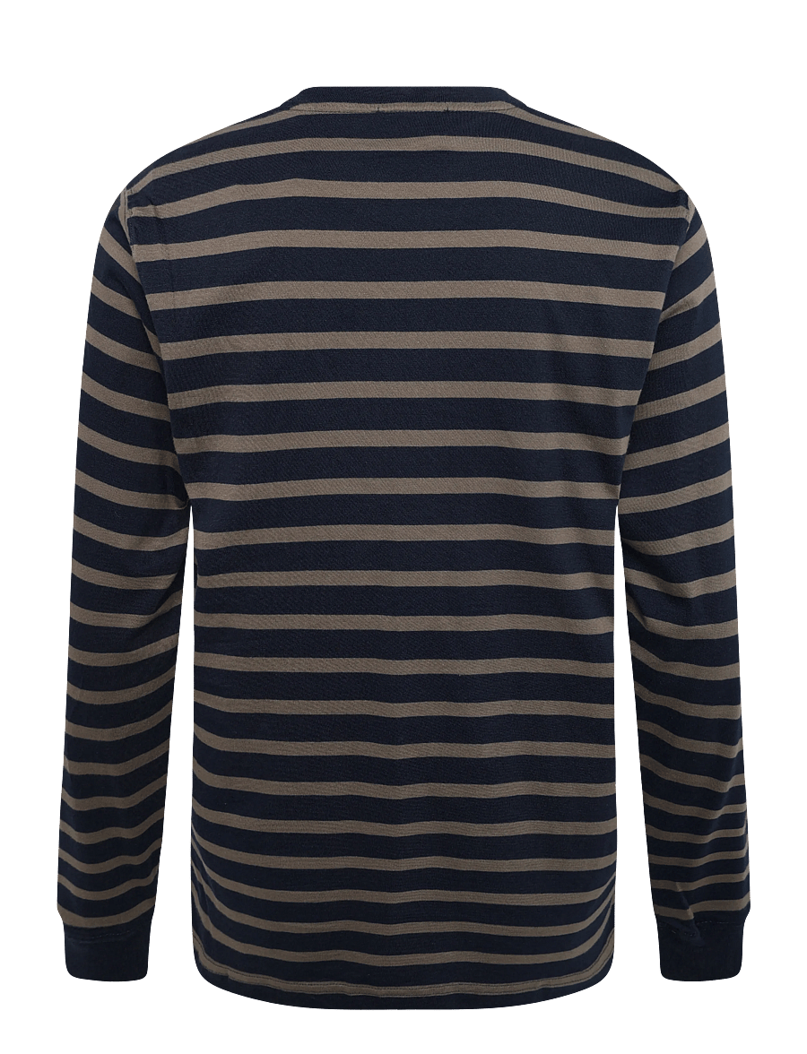 Mads Nørgaard - Cotton Jersey Stripe Frode Tee LS - langärmelige t-shirts - sky captain/tarmac - 2