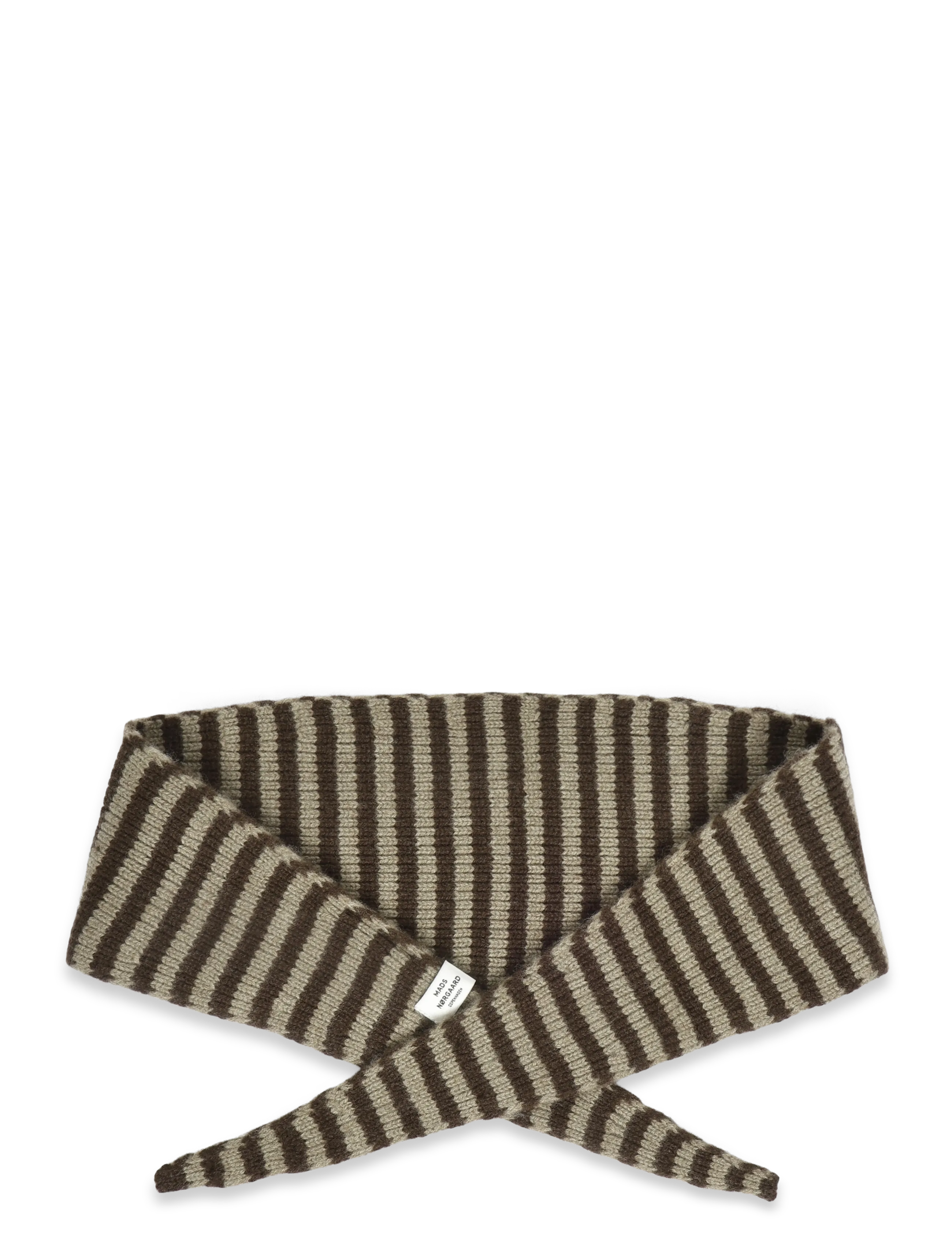 Mads Nørgaard One Wool Momo Stripe scarf - Tänavastiil - DEMITASSE/ROASTED CASHEW / brown