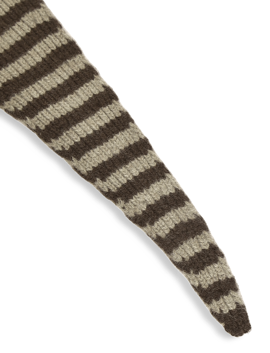 Mads Nørgaard - One Wool Momo Stripe scarf - talvesallid - demitasse/roasted cashew - 2