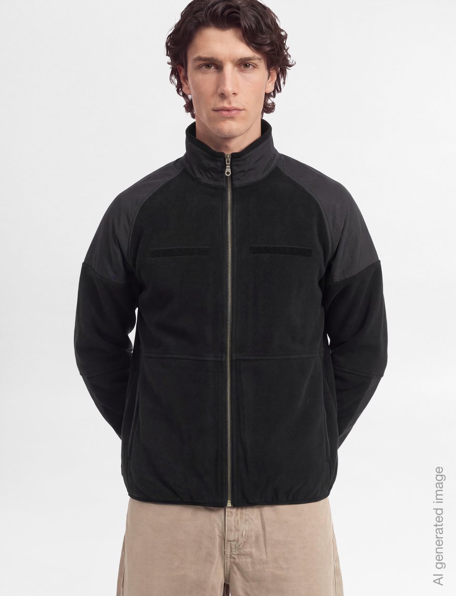 Mads Nørgaard - Fleece Contrast Jacket - hybridjackor - black - 3