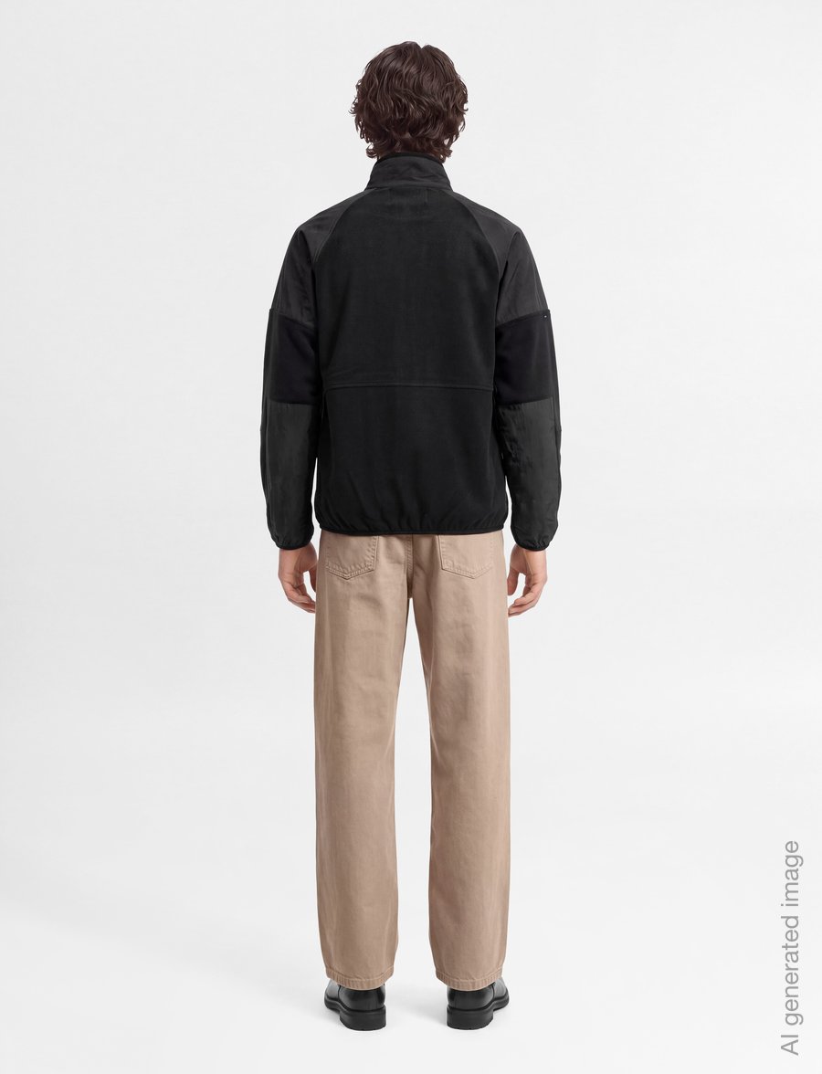 Mads Nørgaard - Fleece Contrast Jacket - hybridjackor - black - 4
