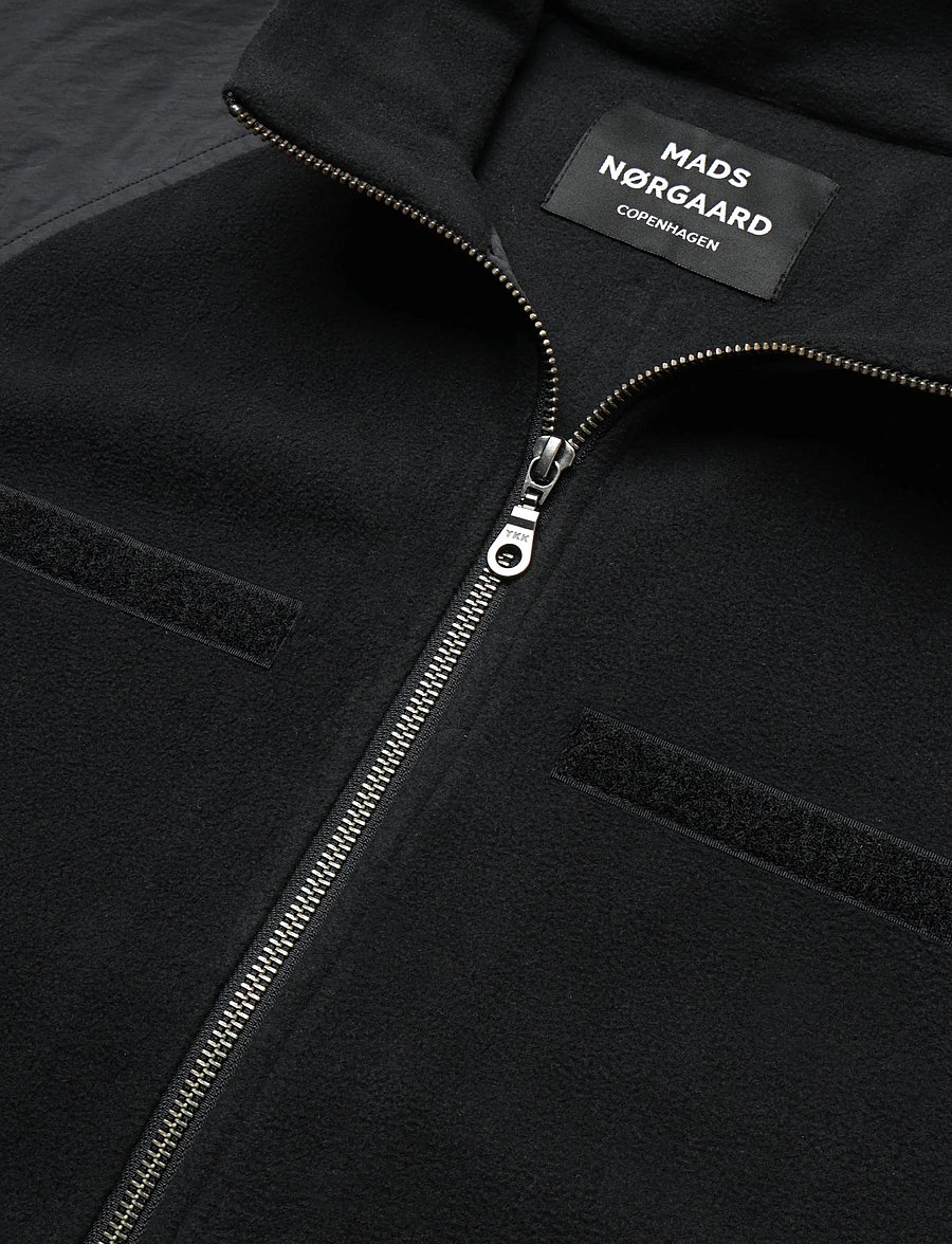 Mads Nørgaard - Fleece Contrast Jacket - hybridjackor - black - 2