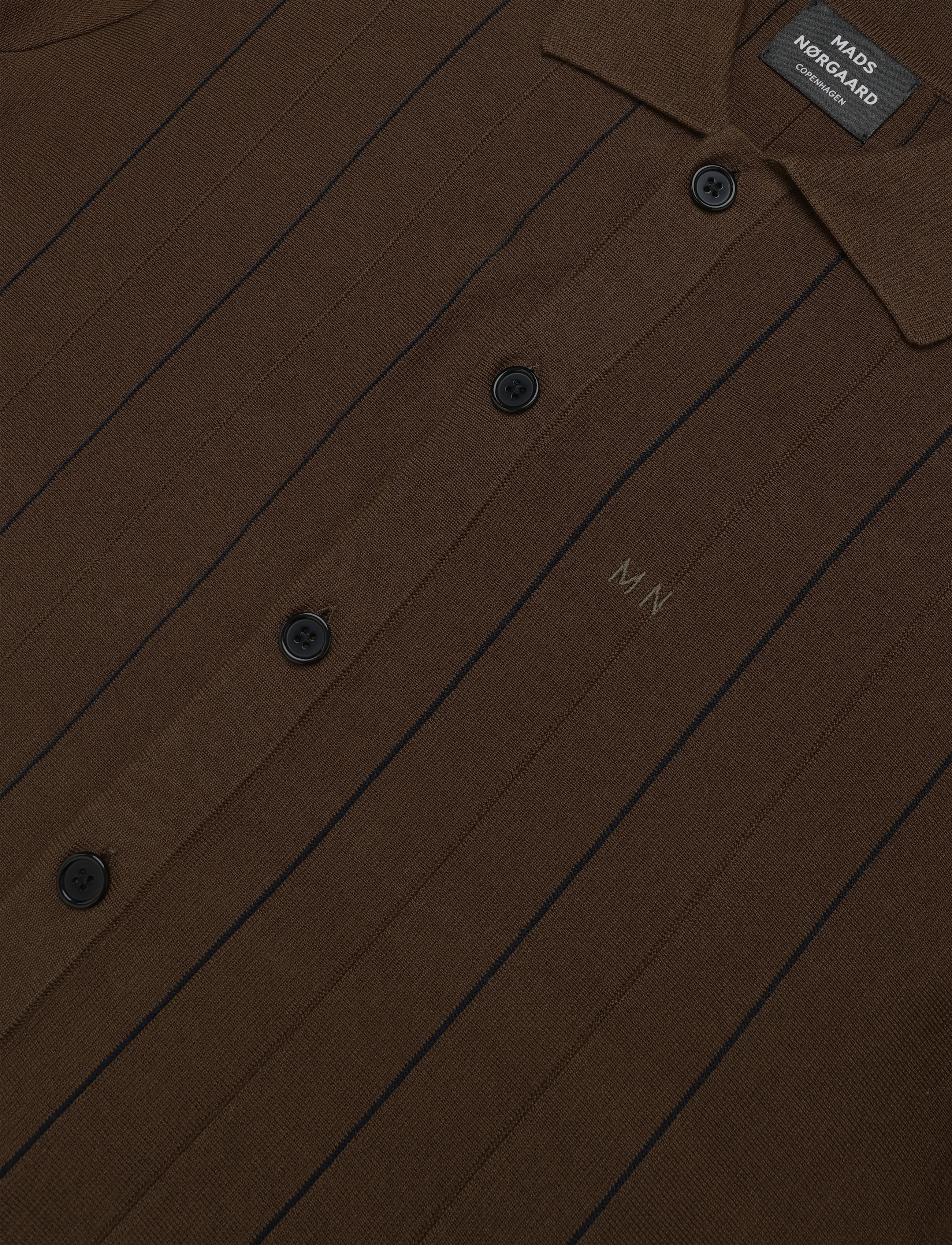 Mads Nørgaard - Classy Brando Polo LS Knit - langärmelige strick-polohemden - cocoa - 3