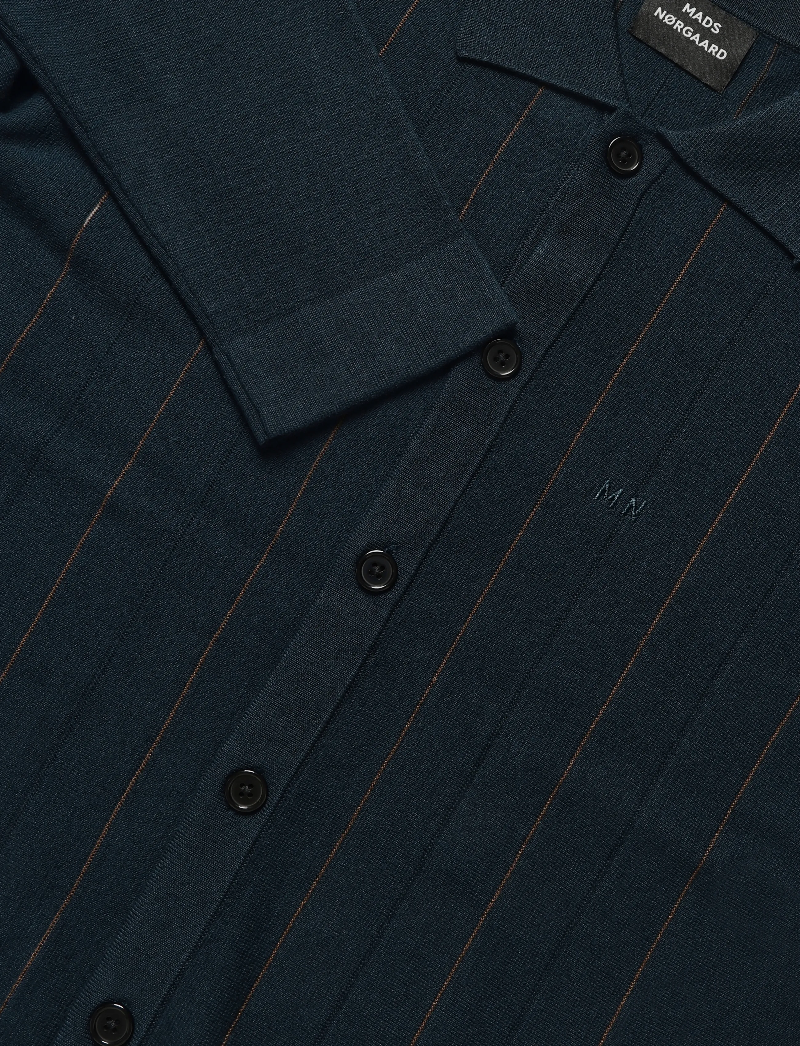 Mads Nørgaard - Classy Brando Polo LS Knit - langärmelige strick-polohemden - sky captain - 4