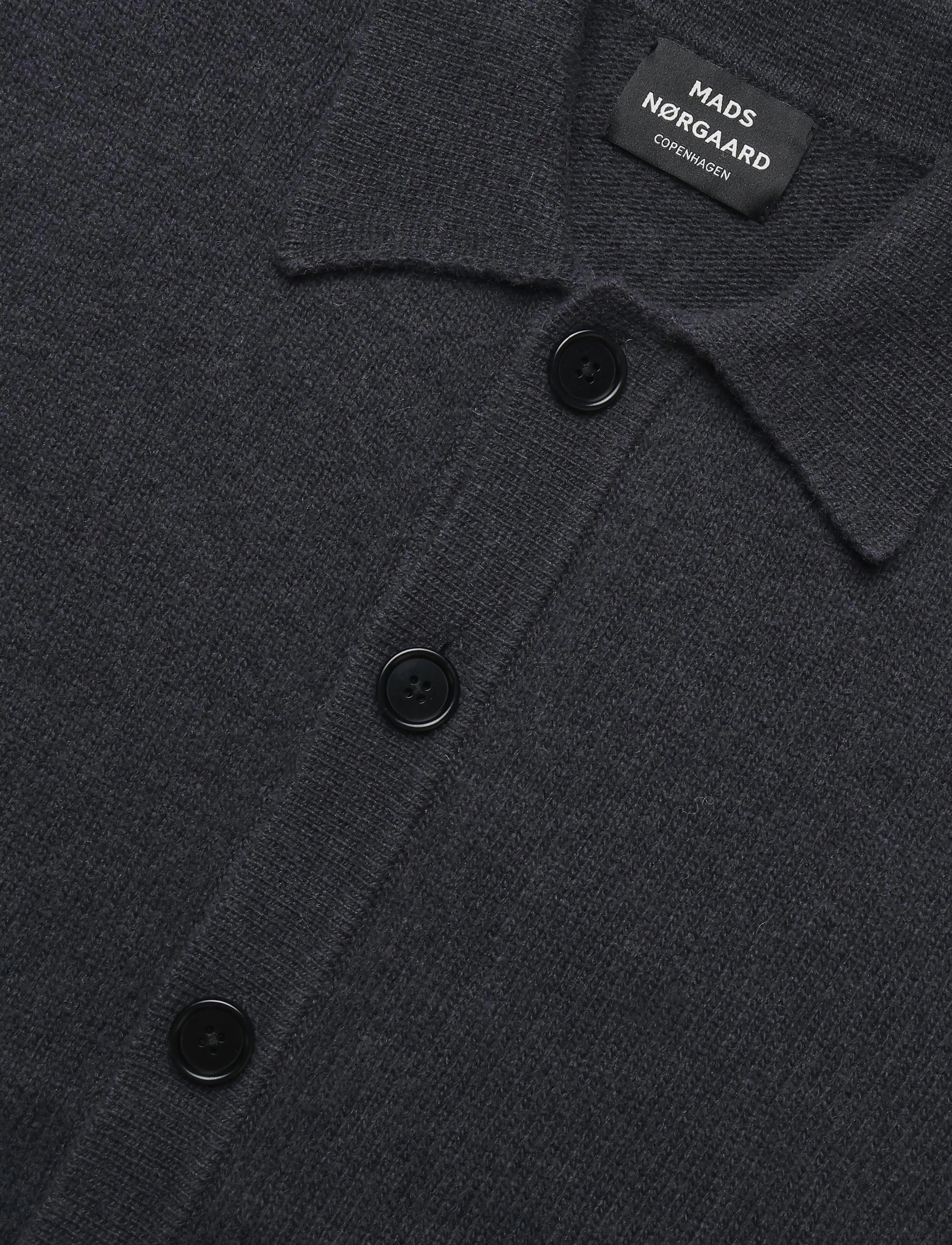Mads Nørgaard - Super Wool Brando Polo LS Knit - asphalt - 2
