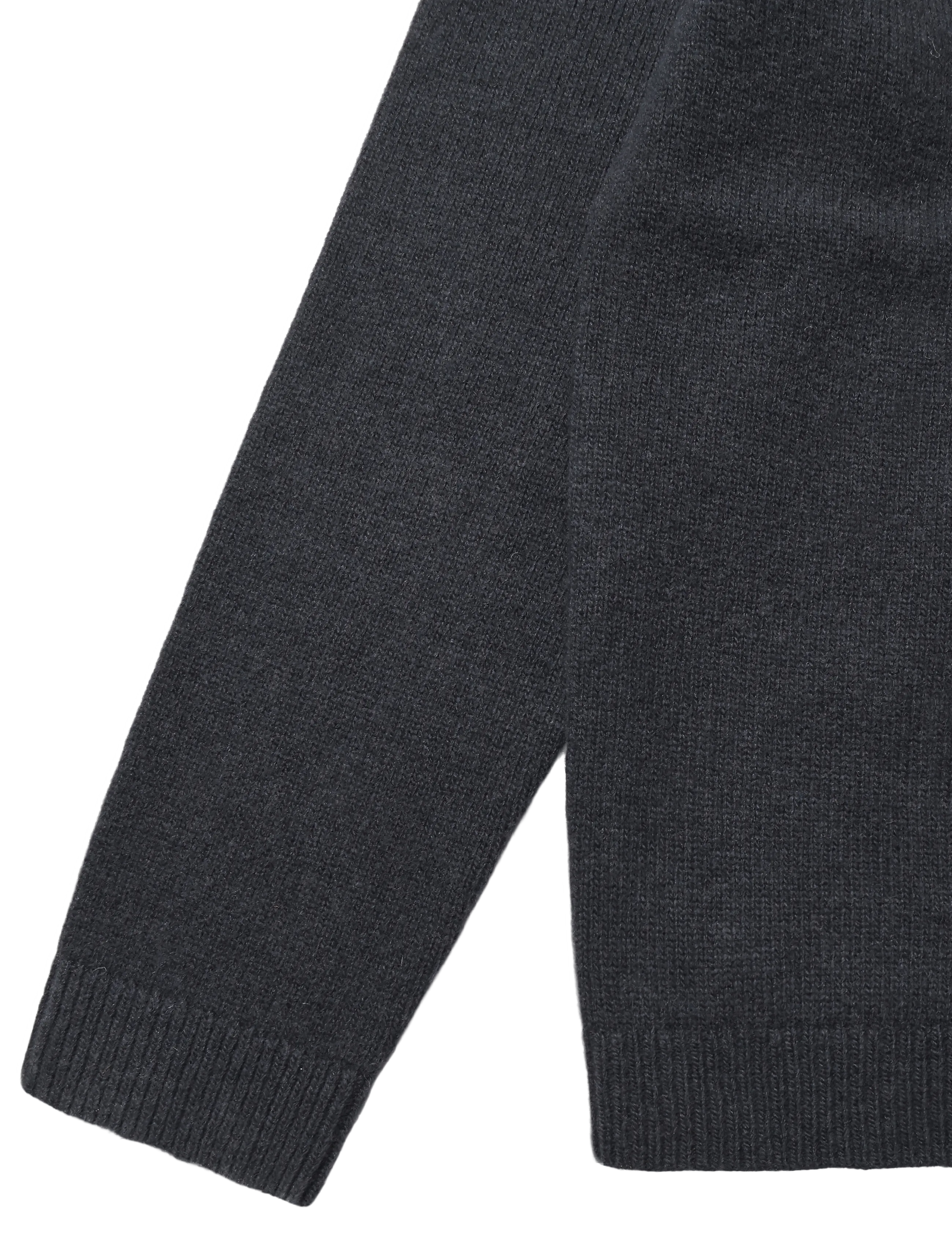 Mads Nørgaard - Super Wool Brando Polo LS Knit - asphalt - 3