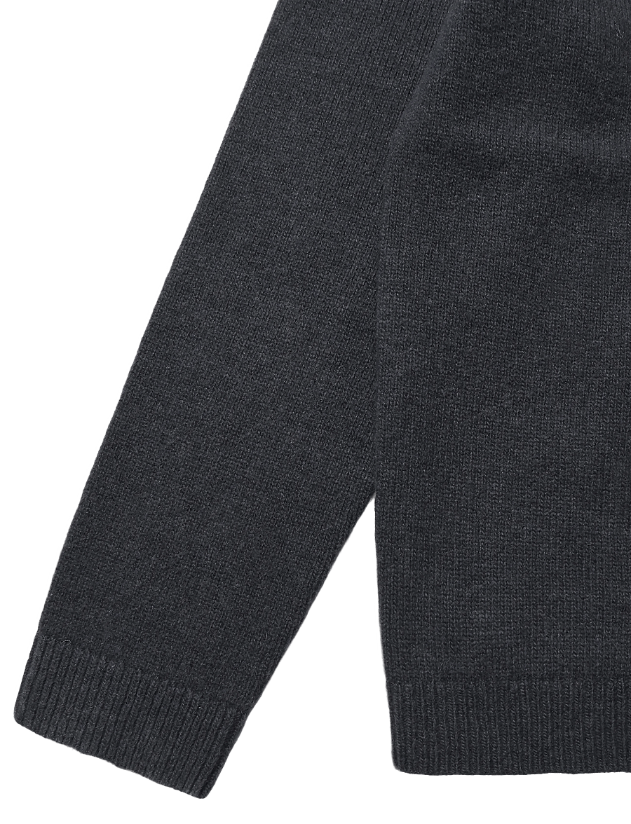 Mads Nørgaard - Super Wool Brando Polo LS Knit - långärmade stickade pikétröjor - asphalt - 3