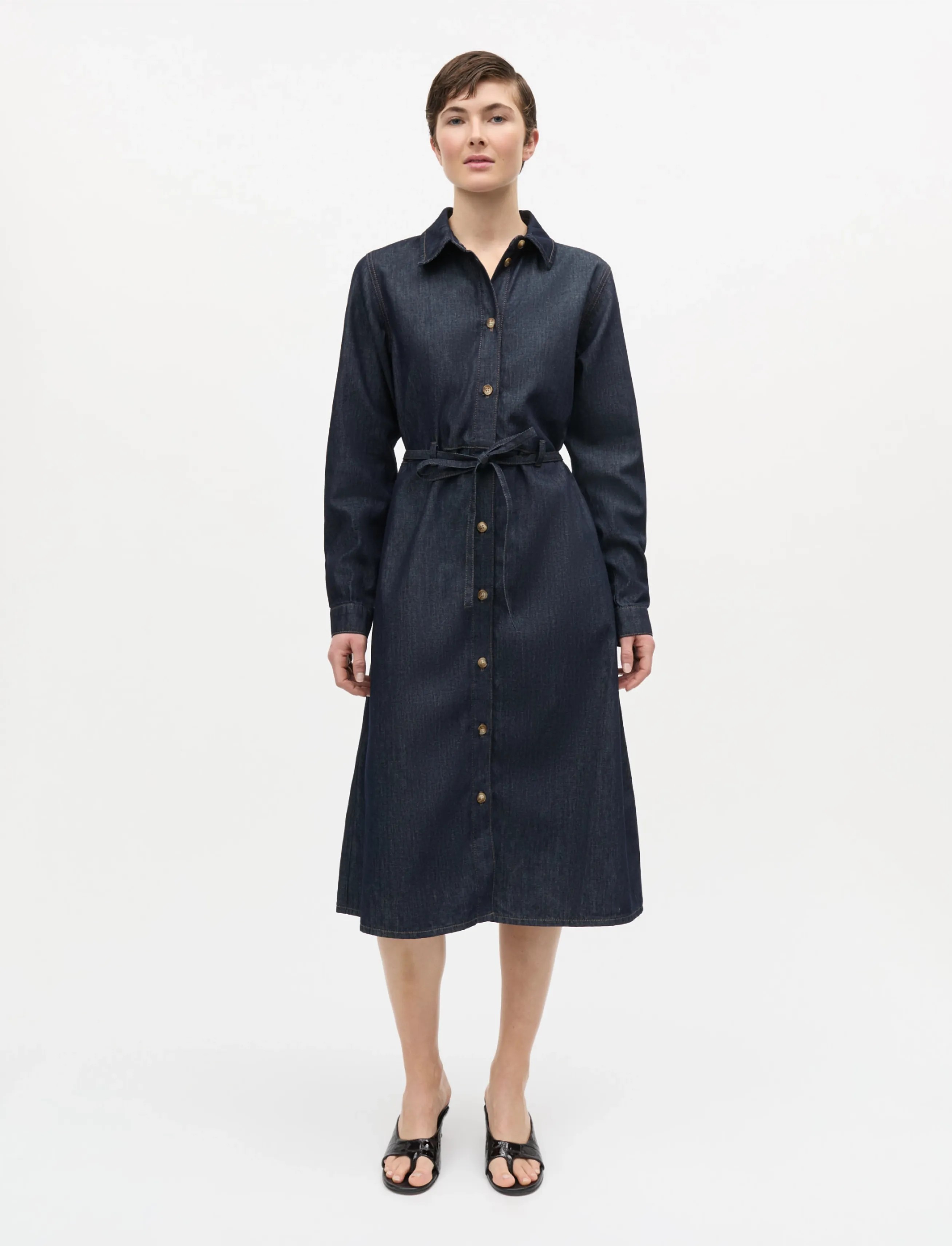 Mads Nørgaard Cosy Denim Svanil Dress - Tøj - RINSE / navy
