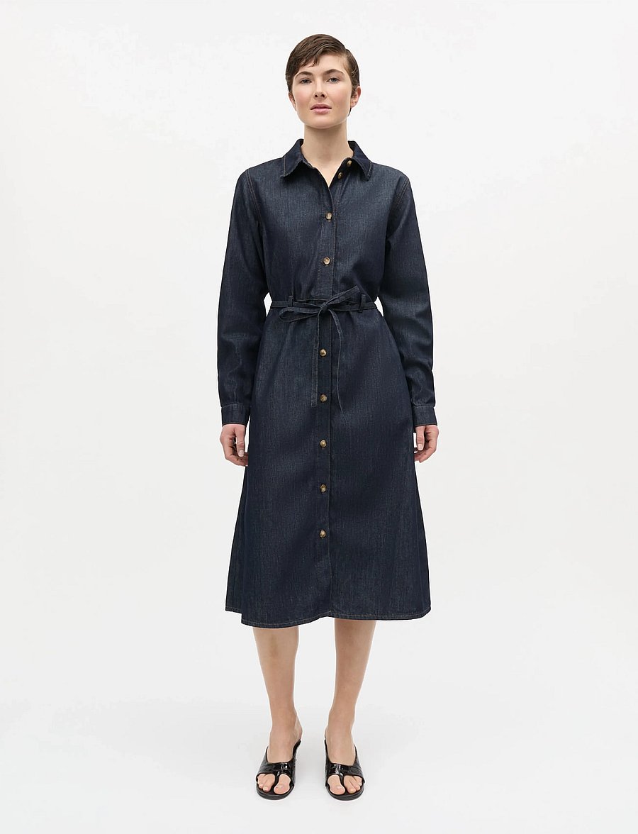 Mads Nørgaard - Cosy Denim Svanil Dress - denimkjoler - rinse - 0