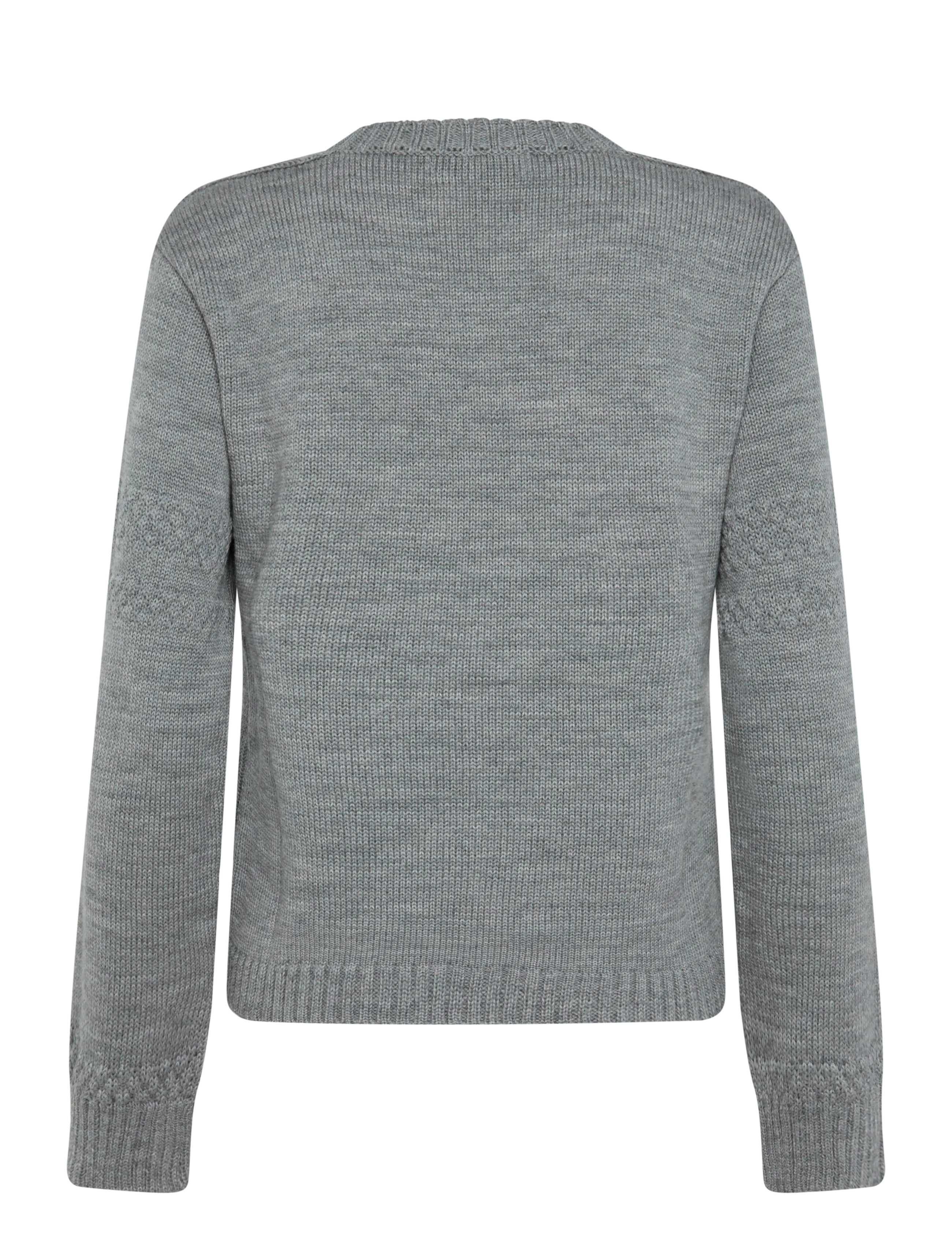Mads Nørgaard - Wool Karoline Sweater - striktrøjer - mid grey melange - 1