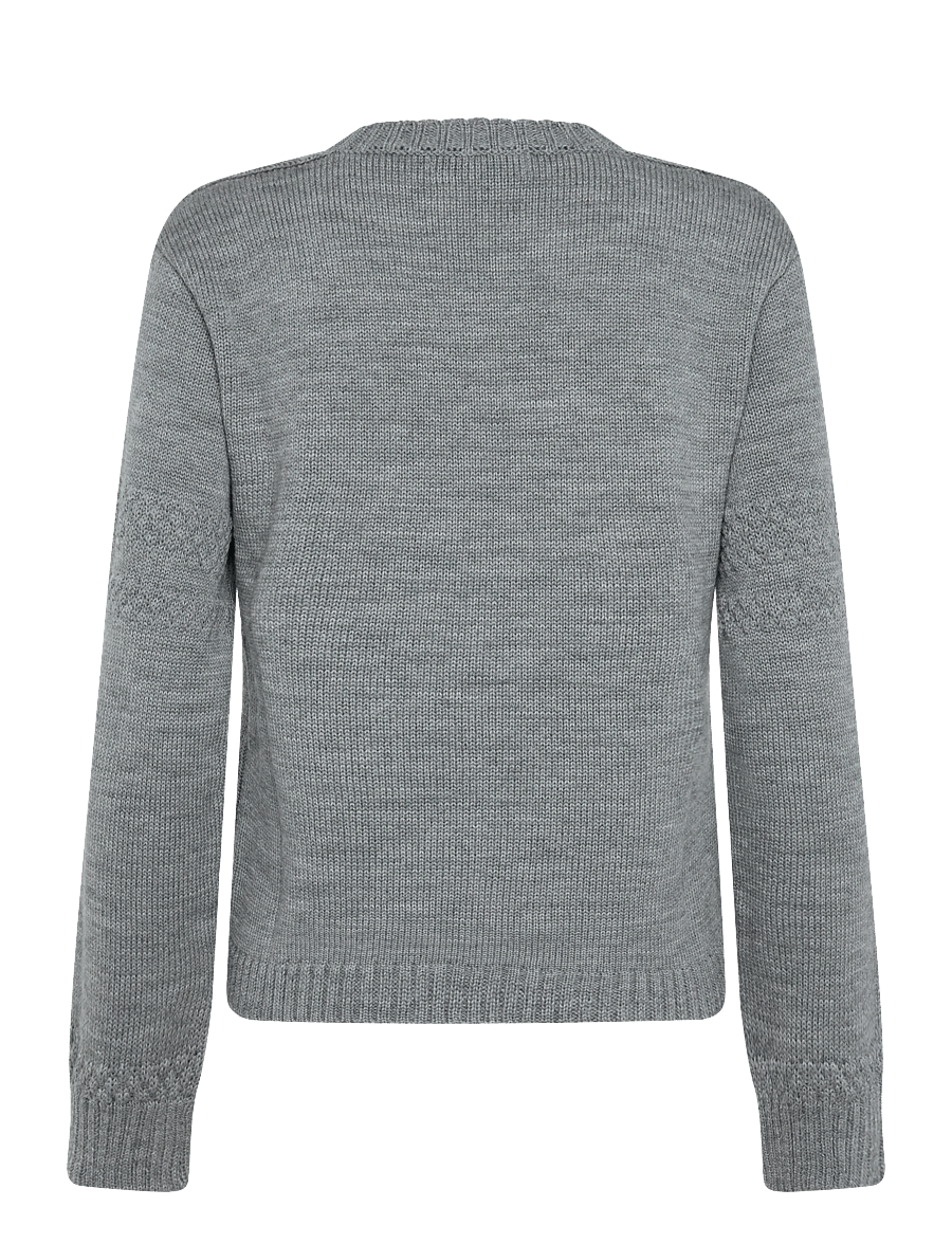 Mads Nørgaard - Wool Karoline Sweater - striktrøjer - mid grey melange - 1