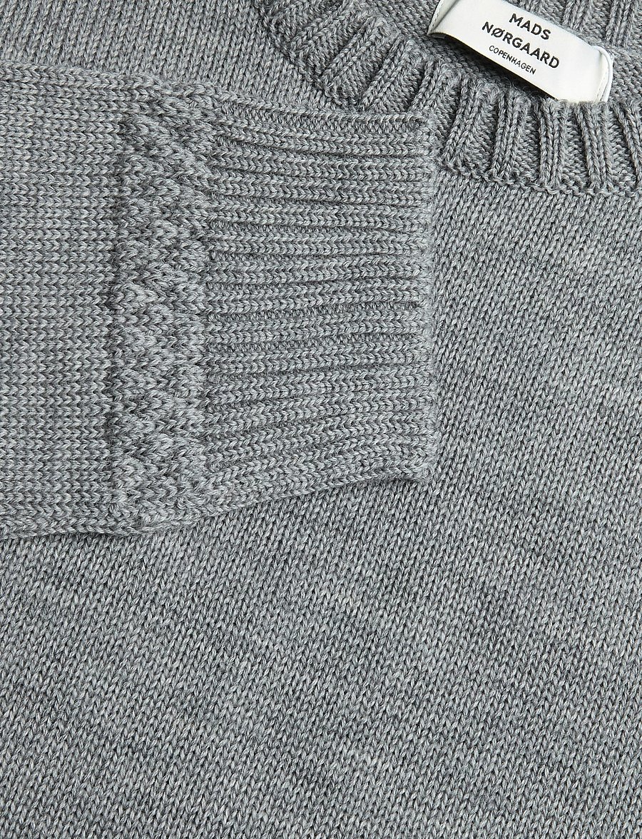 Mads Nørgaard - Wool Karoline Sweater - striktrøjer - mid grey melange - 2