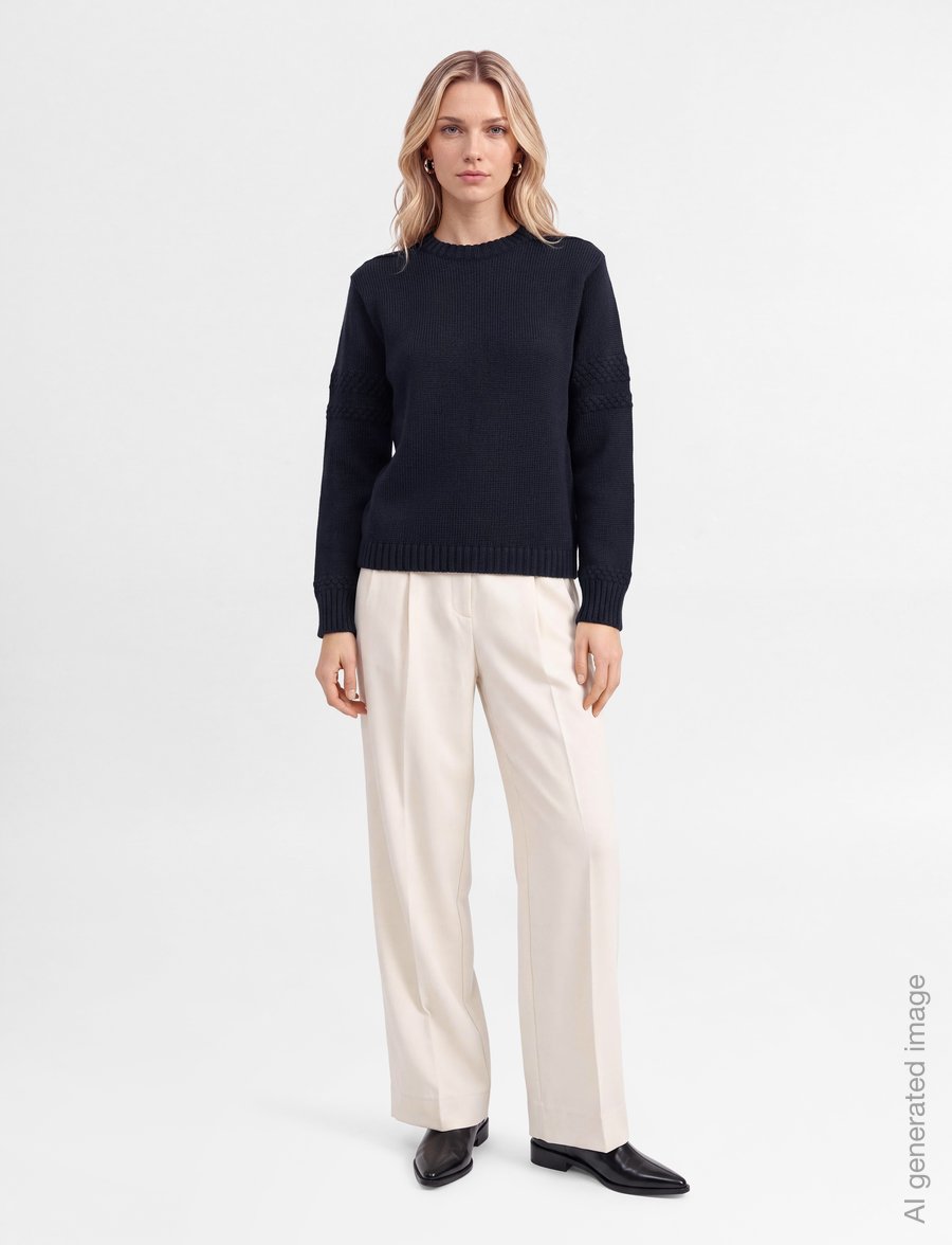 Mads Nørgaard - Wool Karoline Sweater - strikkegensere - sky captain - 0