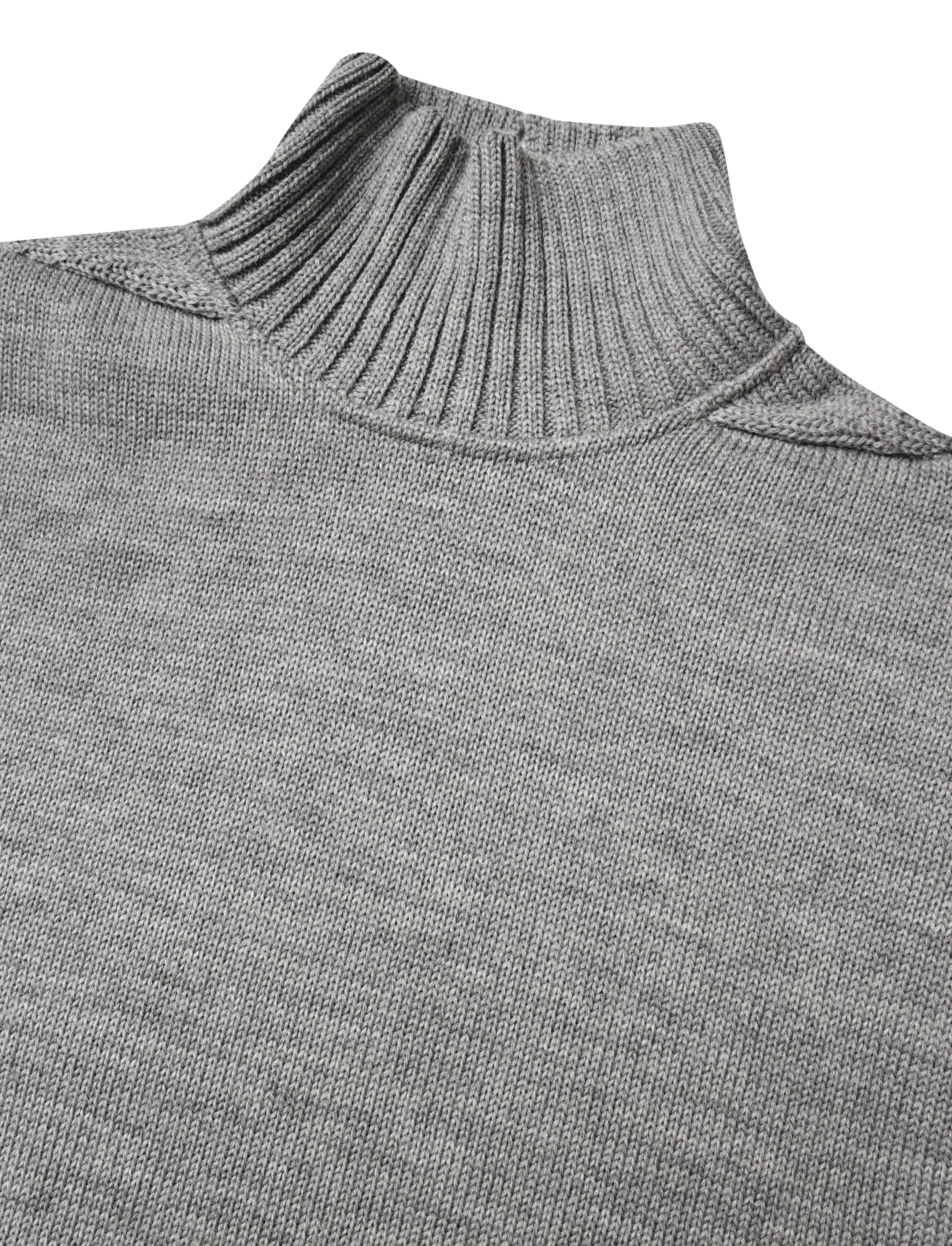 Mads Nørgaard - Wool Berthe Turtleneck Sweater - mid grey melange - 2
