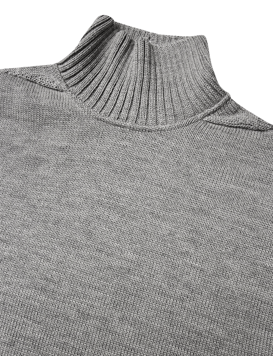 Mads Nørgaard - Wool Berthe Turtleneck Sweater - kampsunid - mid grey melange - 2