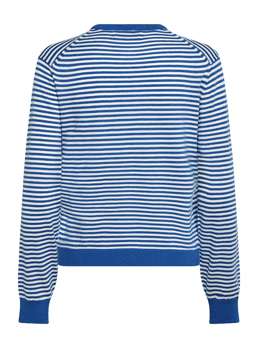 Mads Nørgaard - Fine Merino Emma Stripe Knit - pullover - lapis blue/vanilla ice - 1