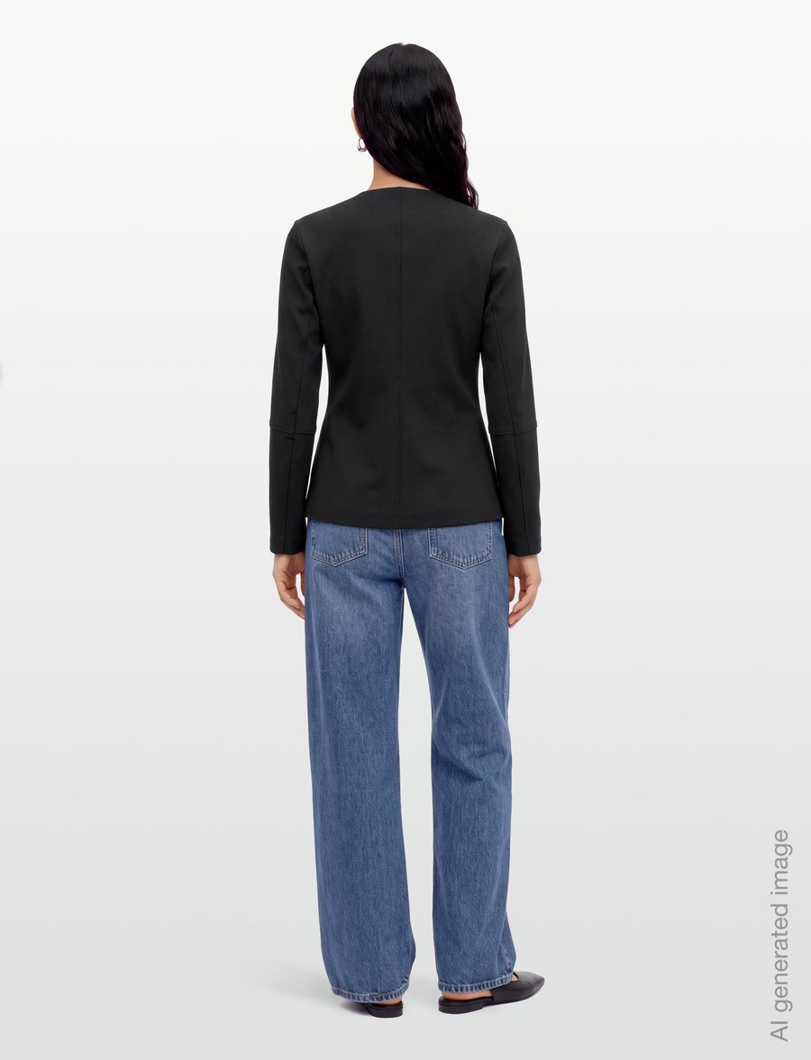 Mads Nørgaard - Stretchy Nylon Sara Jacket - einreihige blazer - black - 4
