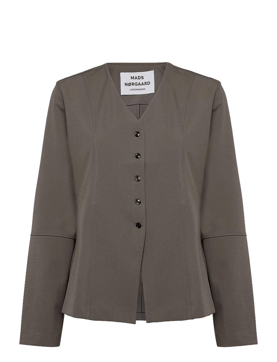 Mads Nørgaard - Stretchy Nylon Sara Jacket - Üherealised pintsakud - tarmac - 1