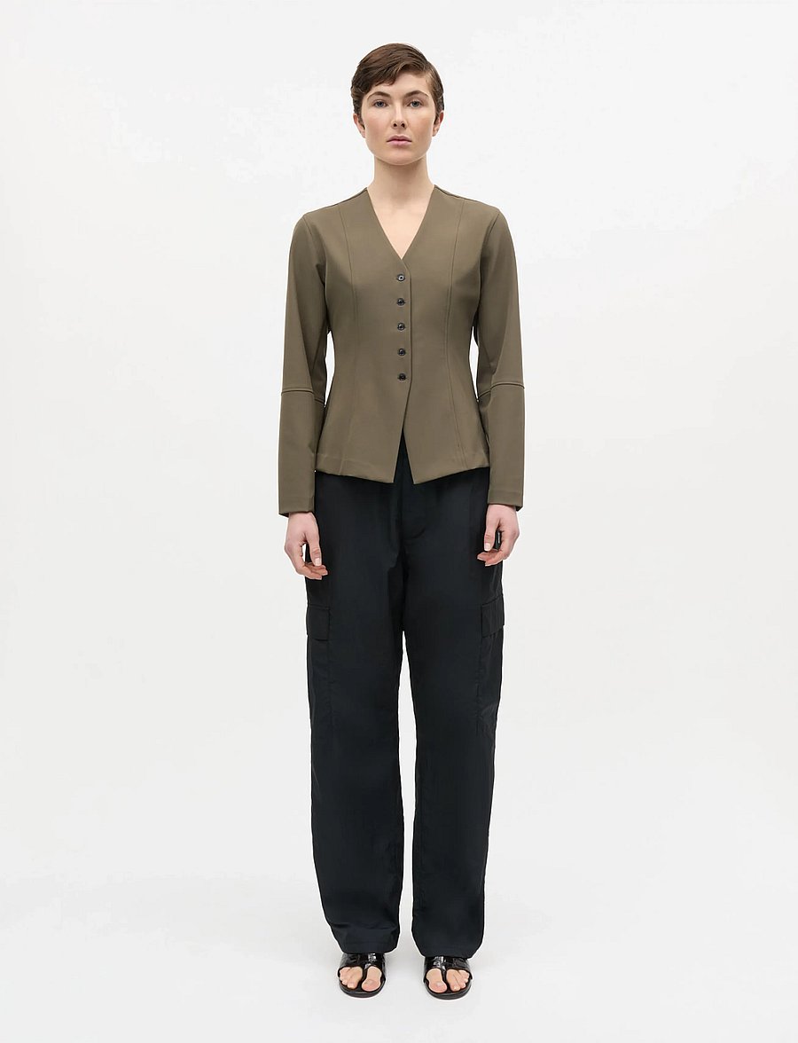 Mads Nørgaard - Stretchy Nylon Sara Jacket - Üherealised pintsakud - tarmac - 0