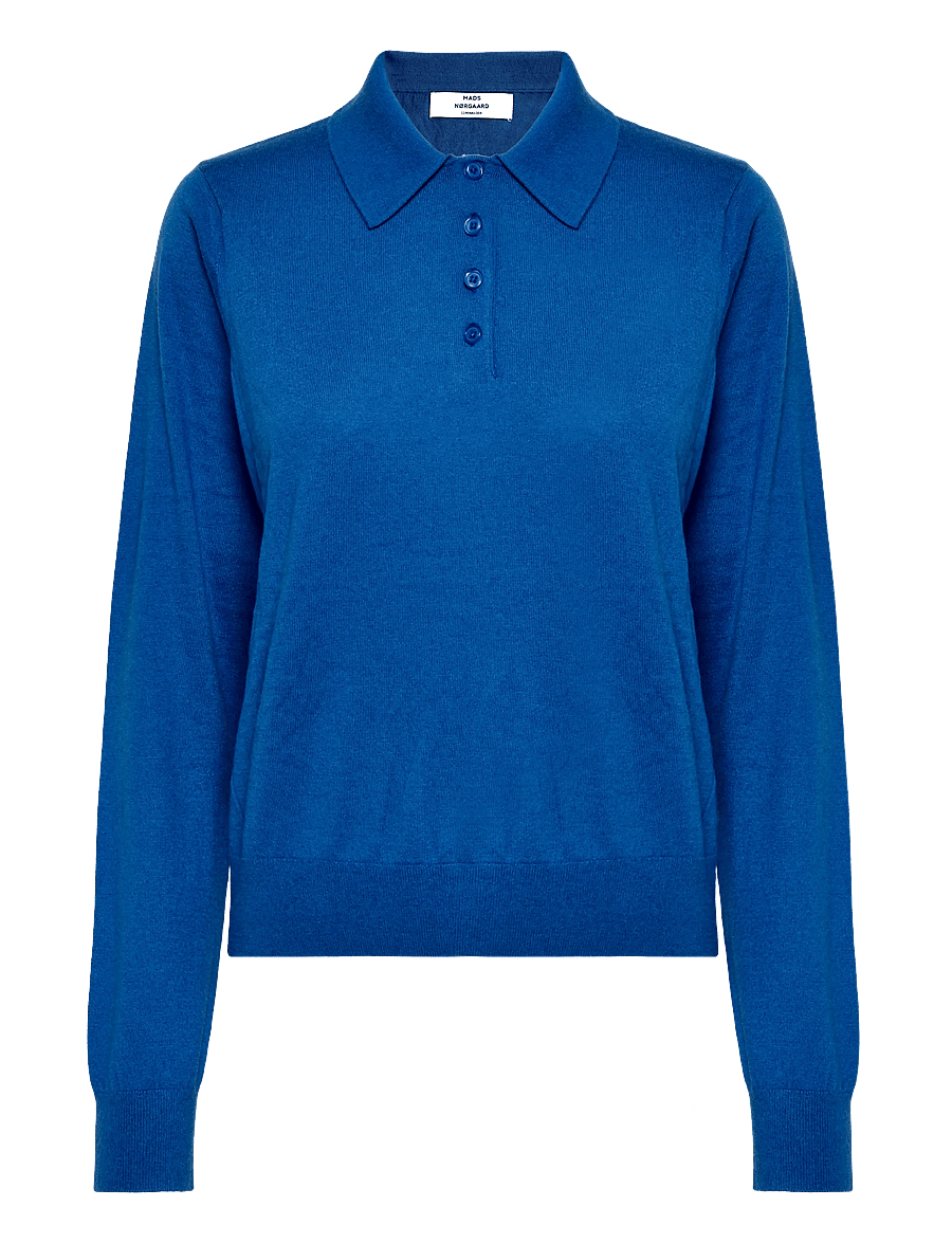 Mads Nørgaard - Fine Merino Rosa Polo Knit - kampsunid - lapis blue - 0