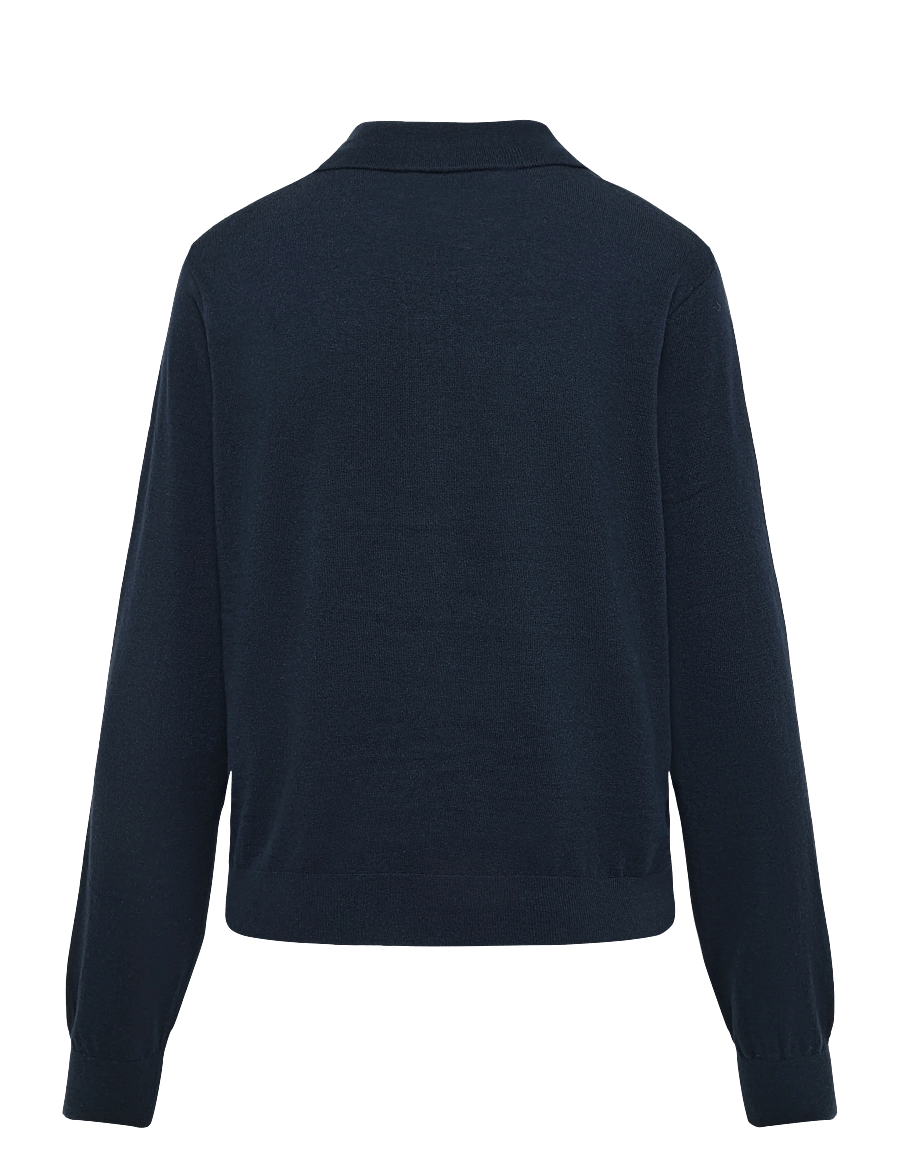 Mads Nørgaard - Fine Merino Rosa Polo Knit - pullover - sky captain - 2