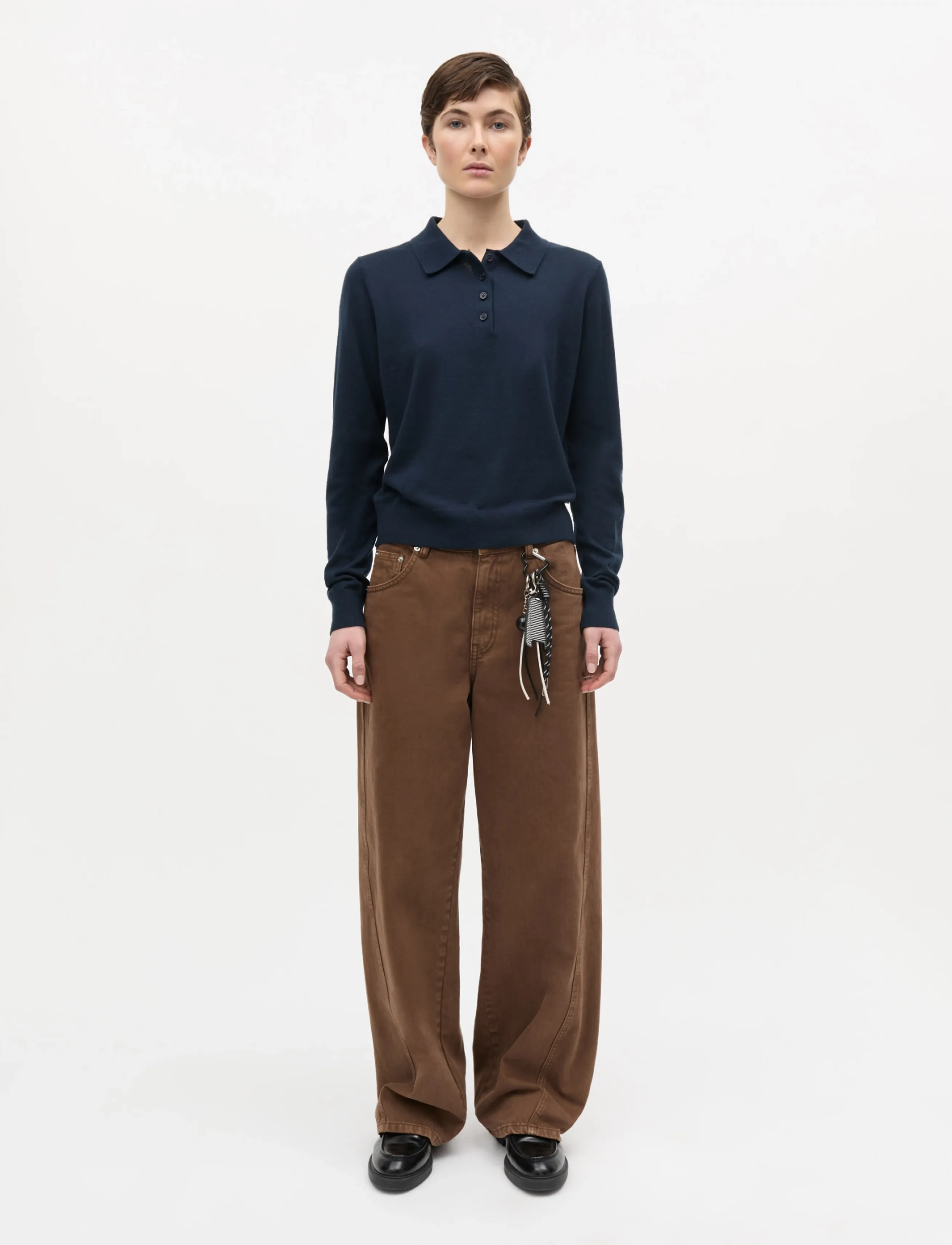 Mads Nørgaard - Fine Merino Rosa Polo Knit - pullover - sky captain - 0