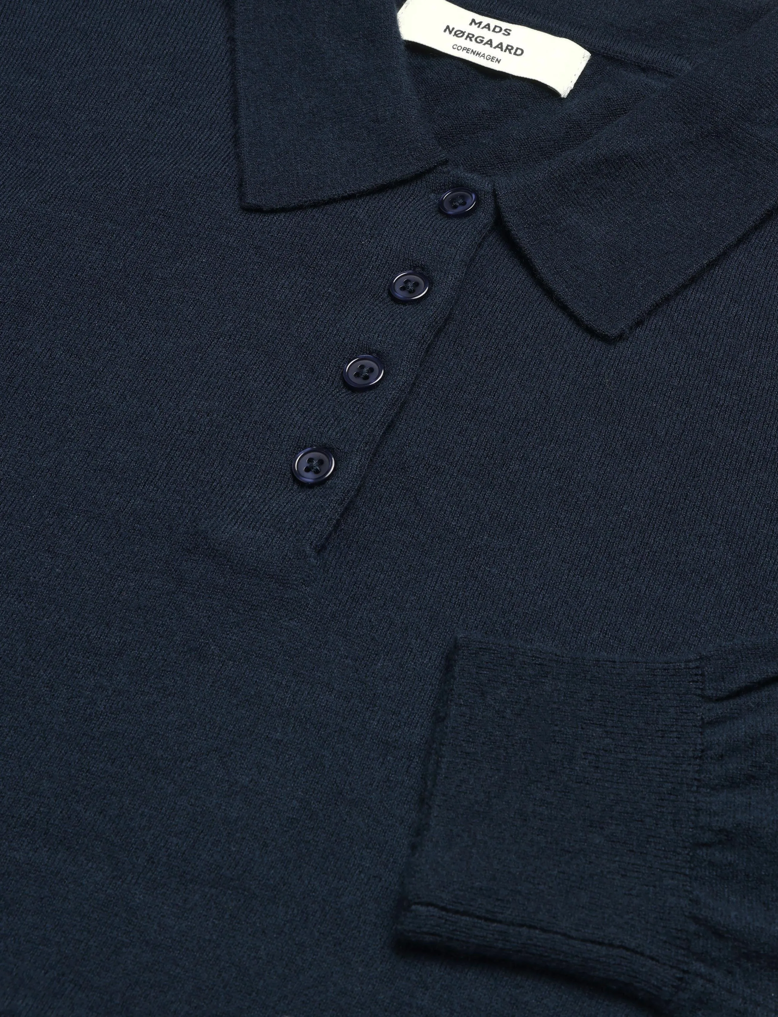 Mads Nørgaard - Fine Merino Rosa Polo Knit - sky captain - 4