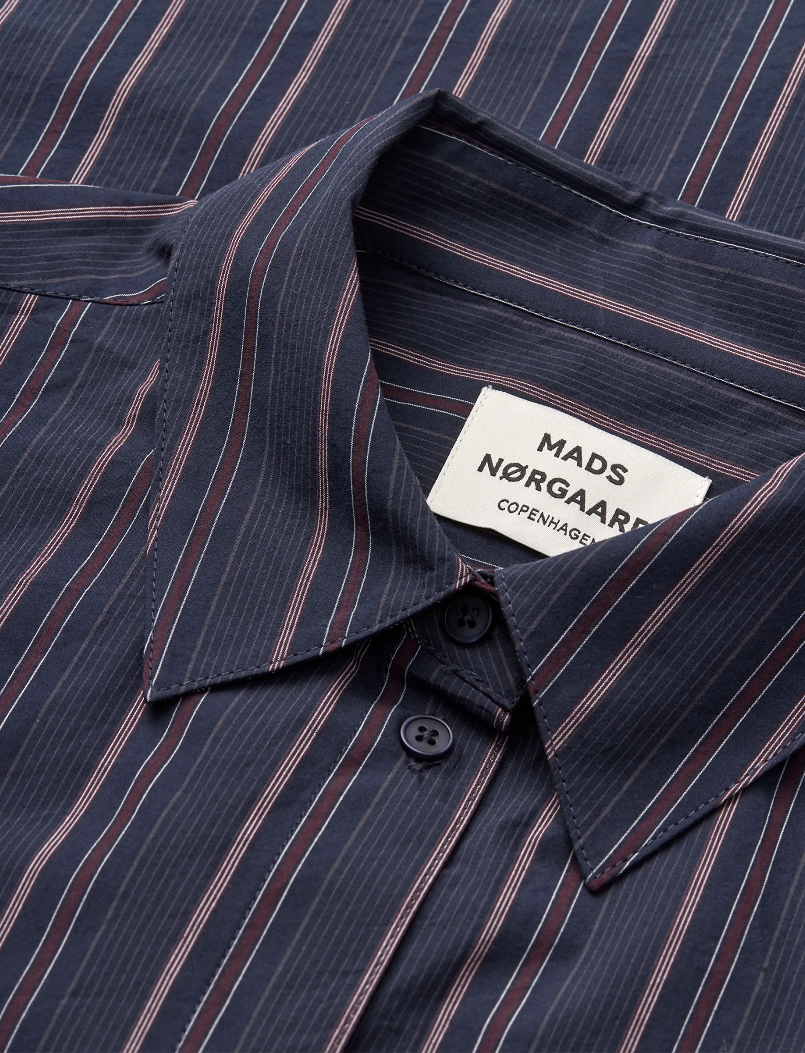 Mads Nørgaard - Peach Poplin YD Shelly Shirt - langärmlige hemden - pinstripe/sky captain - 2