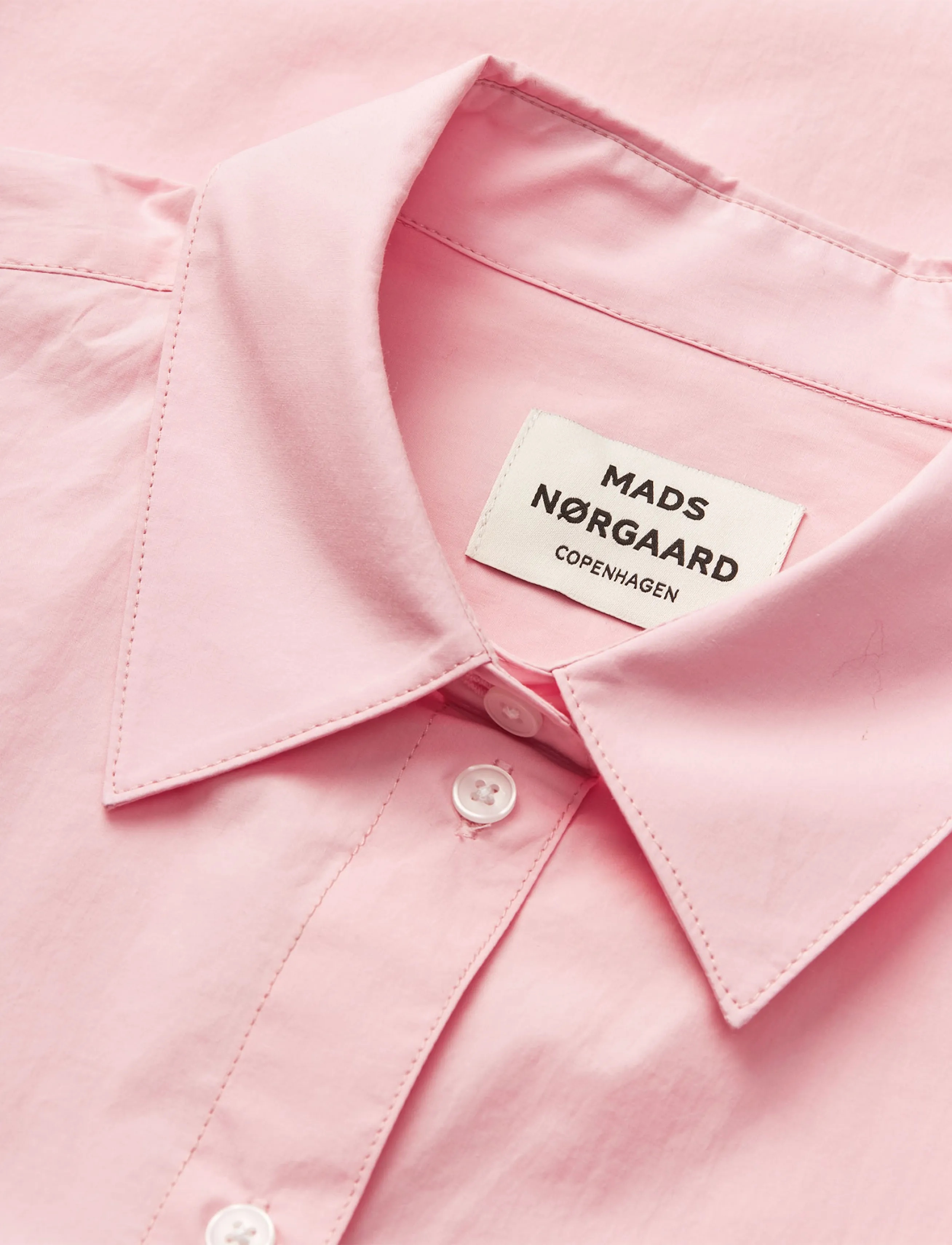 Mads Nørgaard - Peach Poplin Shelly Shirt - långärmade skjortor - fairy tale pink - 4