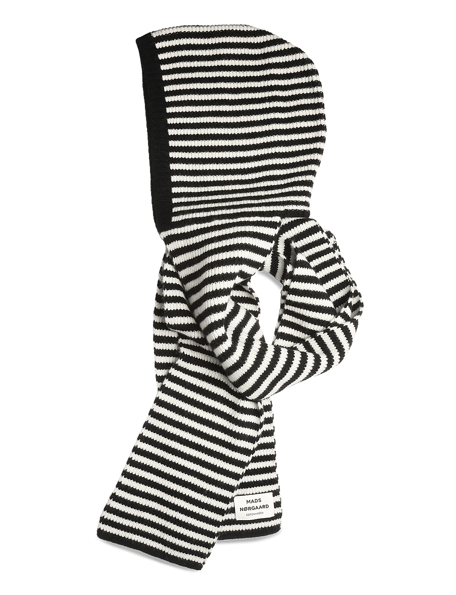 Mads Nørgaard - One Wool Freja Hooded Scarf - winterschals - black/vanilla ice - 0