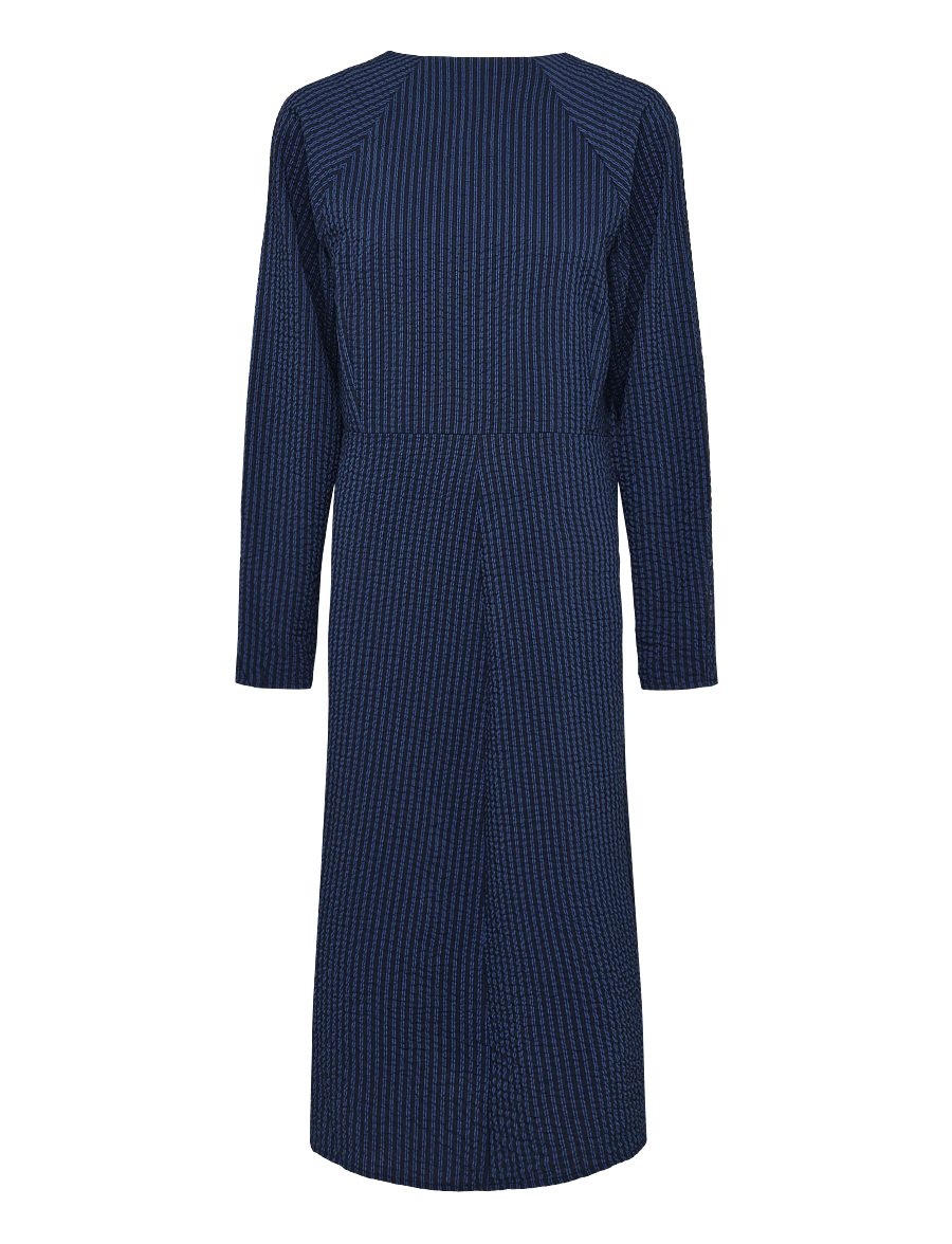 Mads Nørgaard - Soft Crease Edel Dress - midiklänningar - sky captain/lapis blue - 1