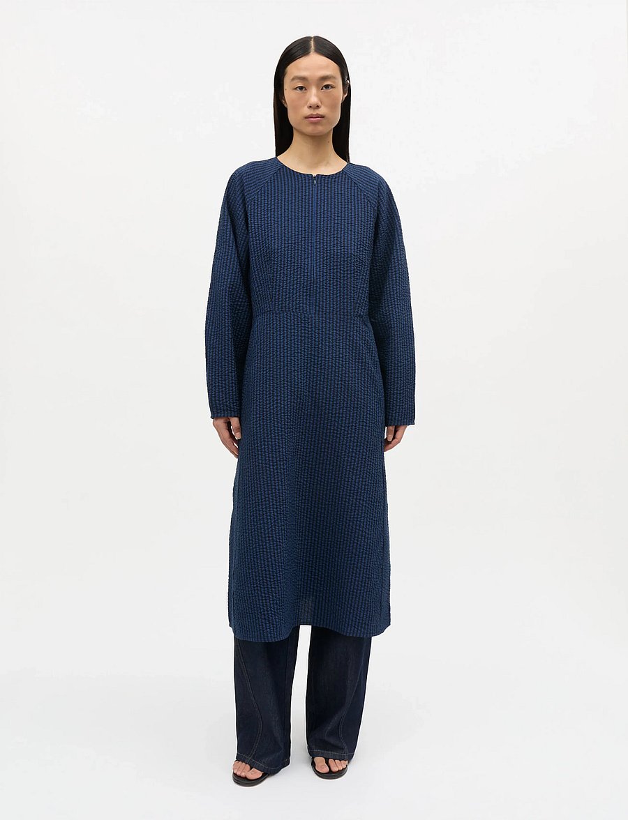 Mads Nørgaard - Soft Crease Edel Dress - midi kjoler - sky captain/lapis blue - 0