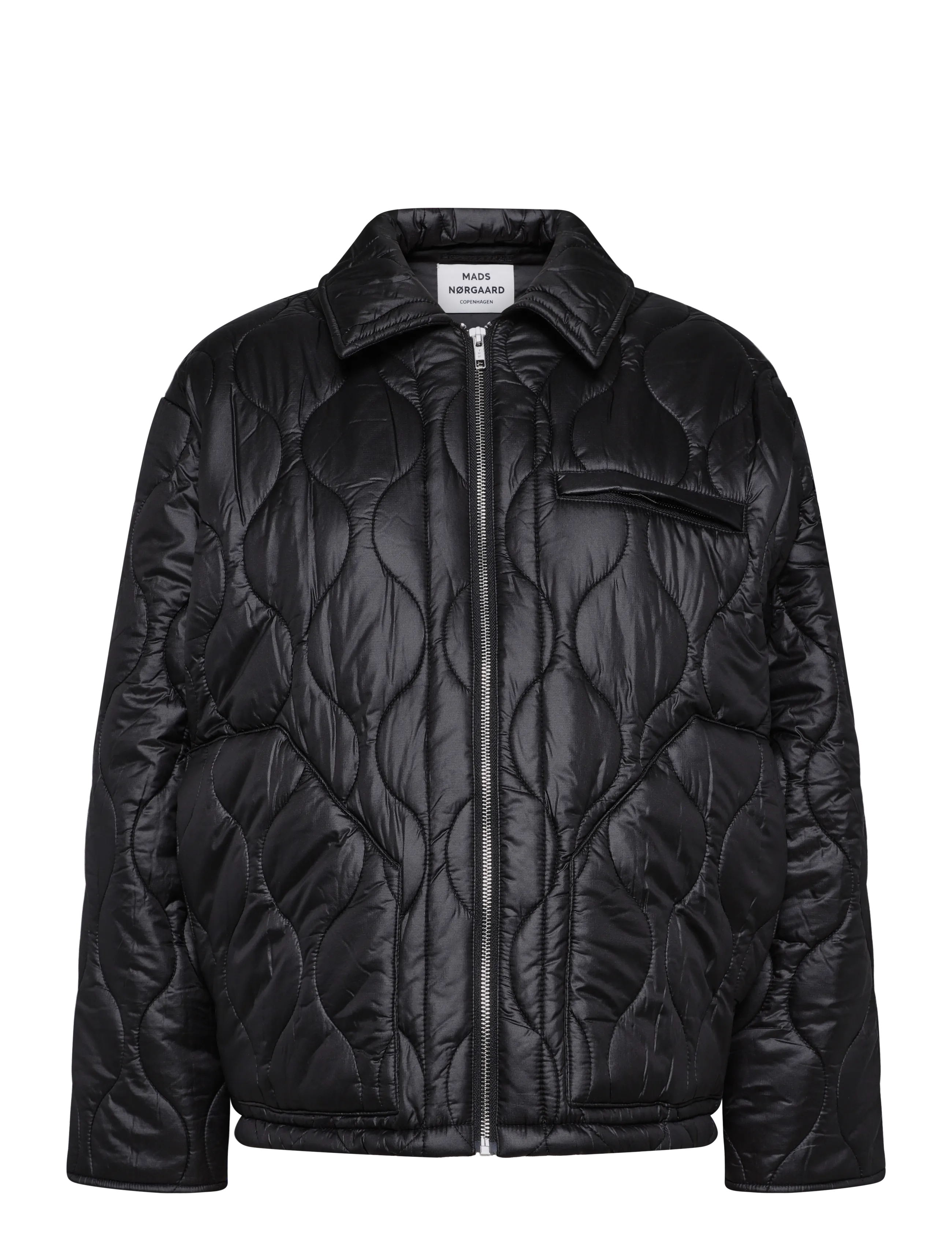 Mads Nørgaard - Shiny Ripstop Flora Jacket - talvejoped - black - 1