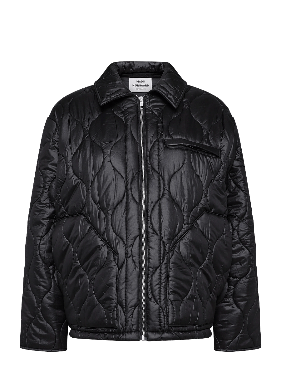 Mads Nørgaard - Shiny Ripstop Flora Jacket - talvejoped - black - 1