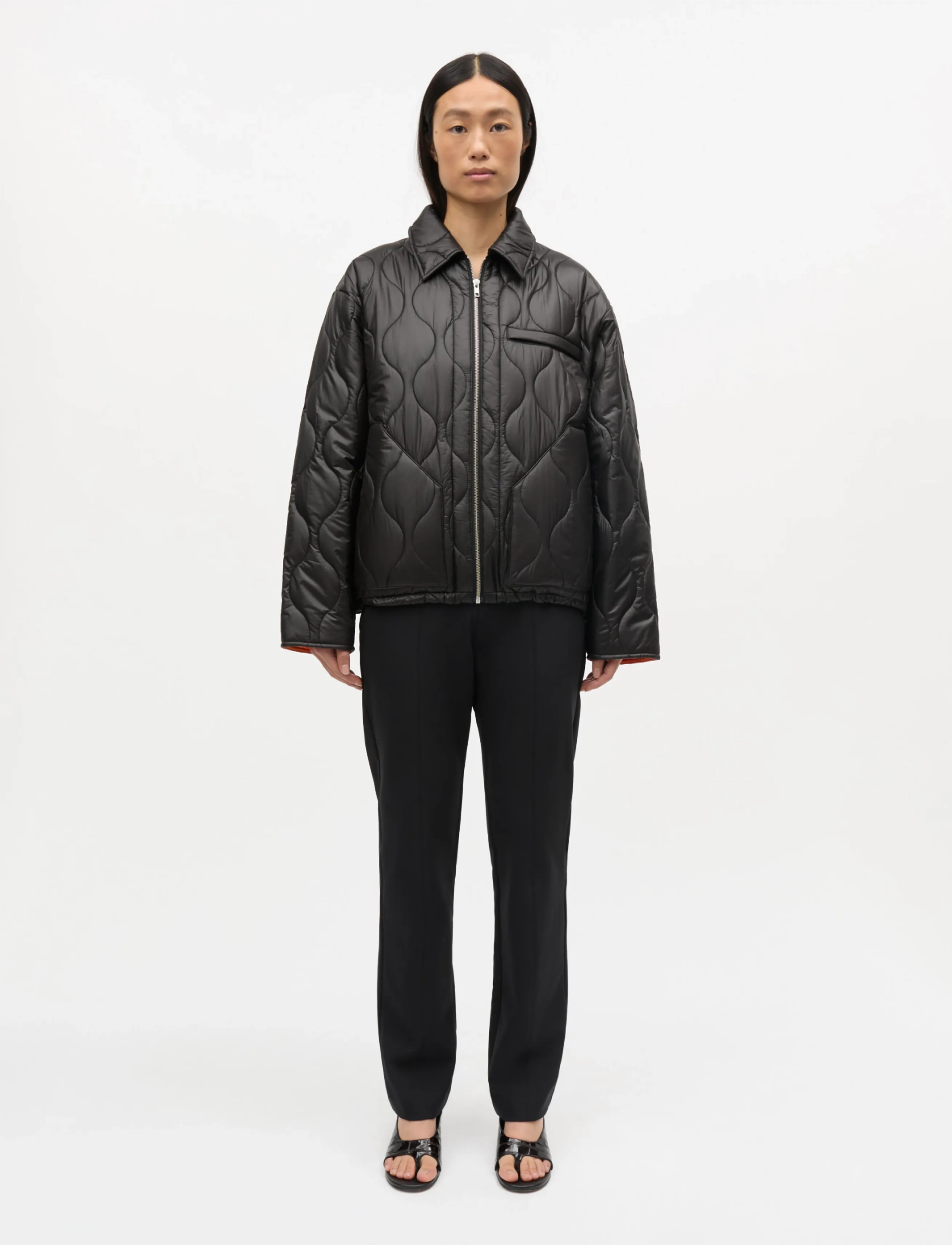Mads Nørgaard Shiny Ripstop Flora Jacket - Tänavastiil - BLACK / black