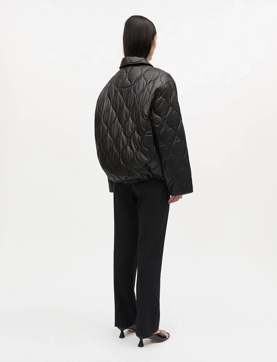 Mads Nørgaard - Shiny Ripstop Flora Jacket - talvejoped - black - 3