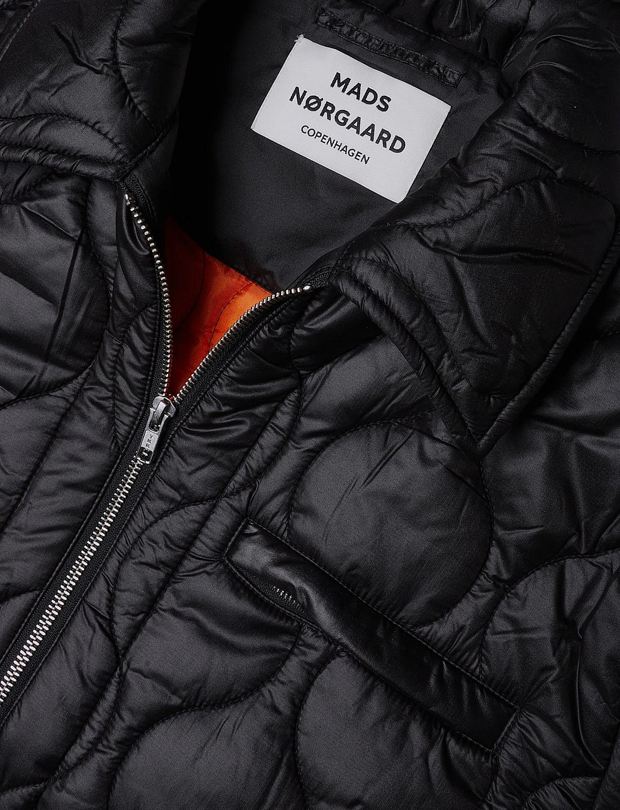 Mads Nørgaard - Shiny Ripstop Flora Jacket - talvejoped - black - 4
