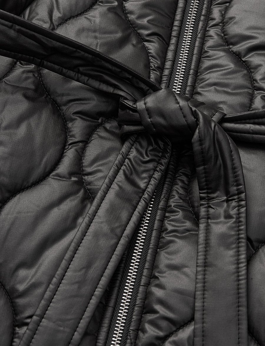 Mads Nørgaard - Shiny Ripstop Lizzo Coat - talvejoped - black - 1