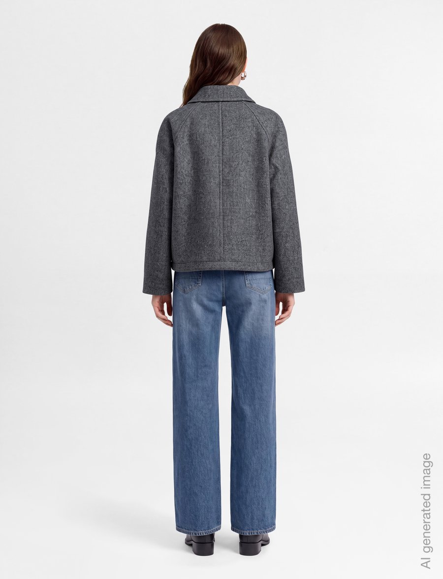 Mads Nørgaard - Bond Wool Lotta Jacket - wolljacken - dark grey melange - 4