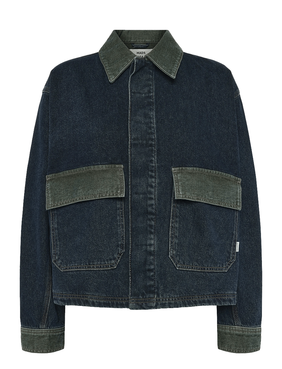 Mads Nørgaard - Double Denim Solar Jacket - denimjakker - blue/green dye - 1