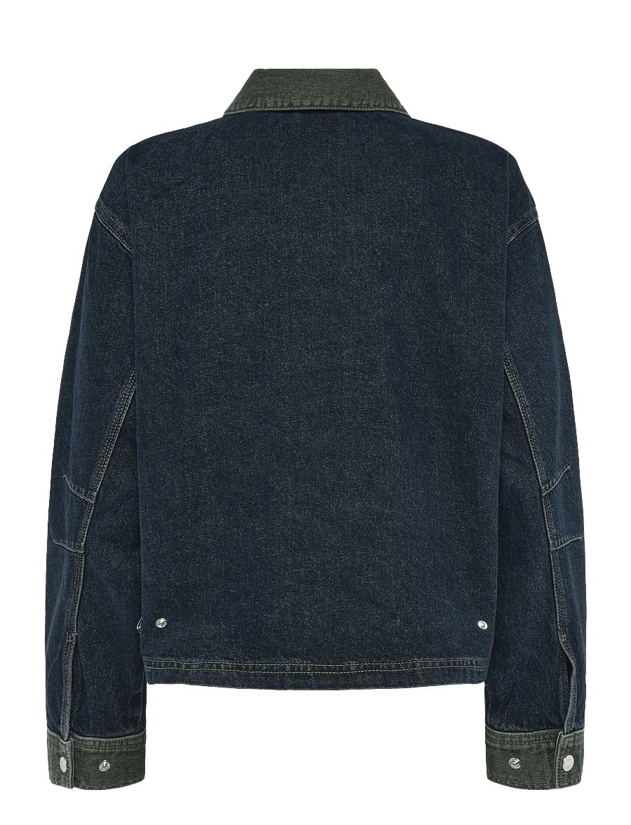 Mads Nørgaard - Double Denim Solar Jacket - denimjakker - blue/green dye - 2