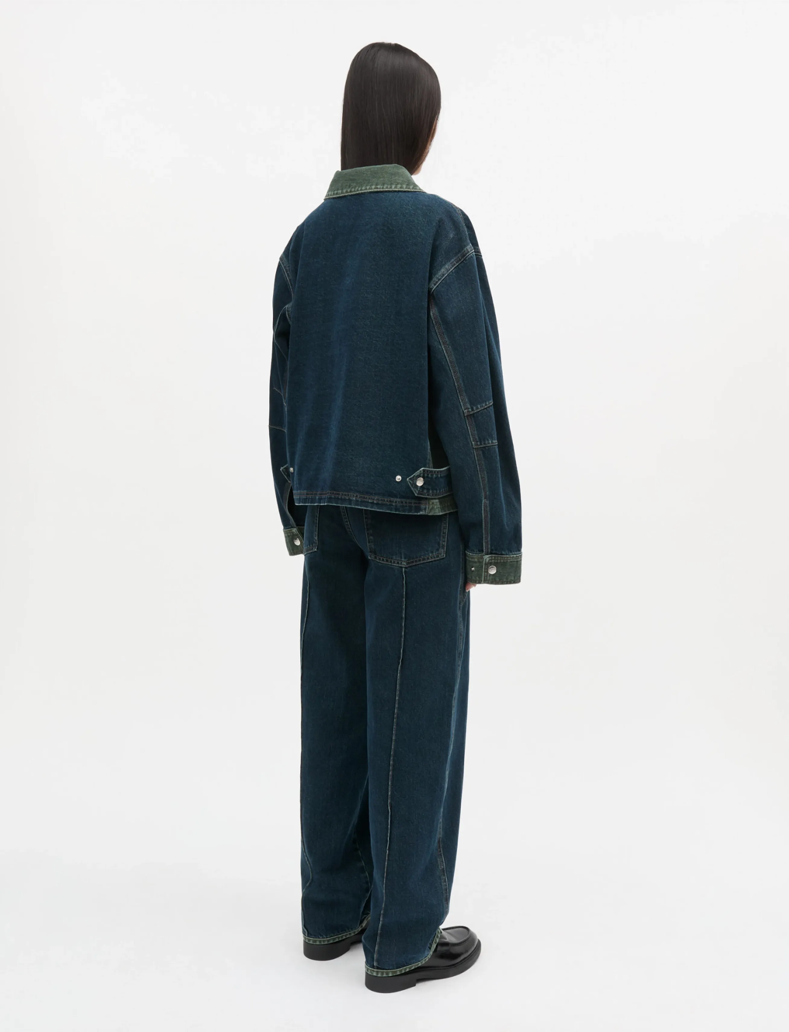 Mads Nørgaard - Double Denim Solar Jacket - blue/green dye - 3