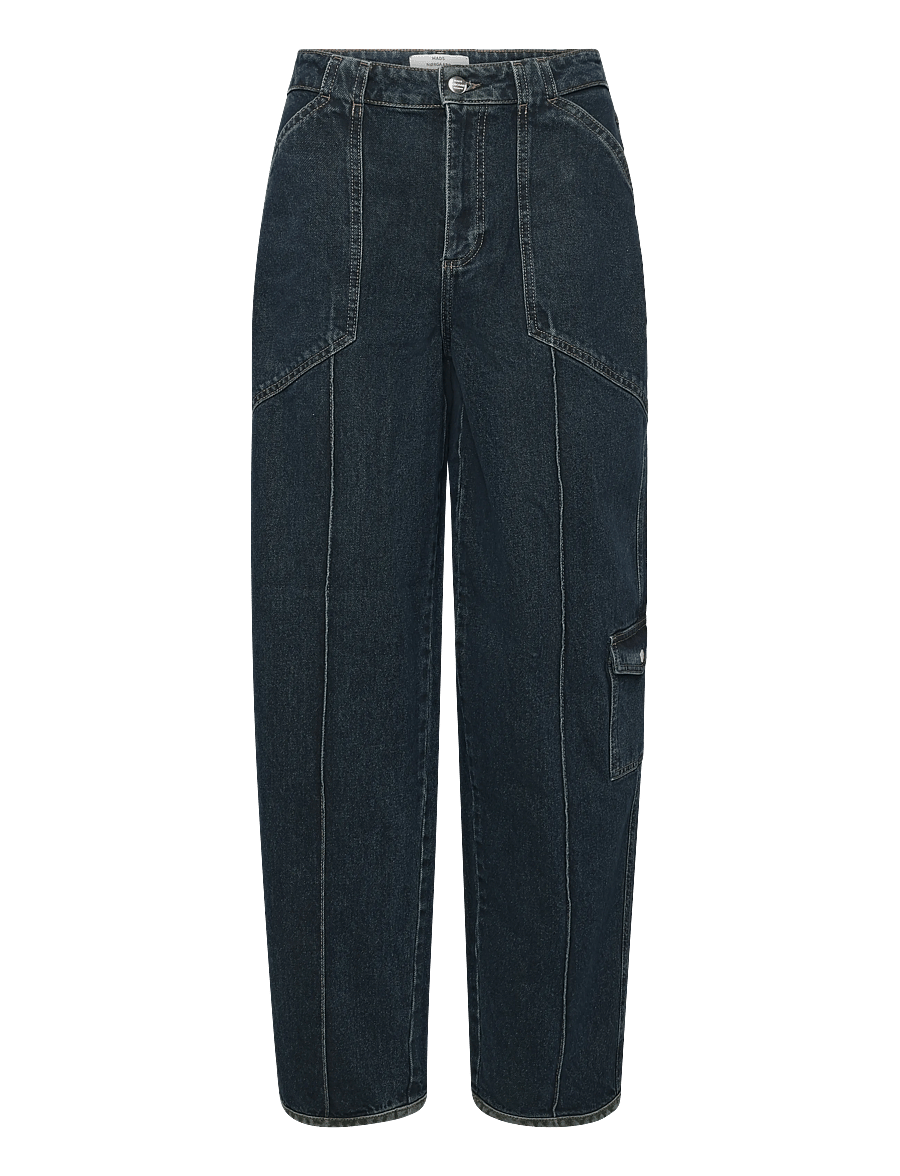 Mads Nørgaard - Double Denim Pam Jeans - laia säärega teksad - blue/green dye - 1