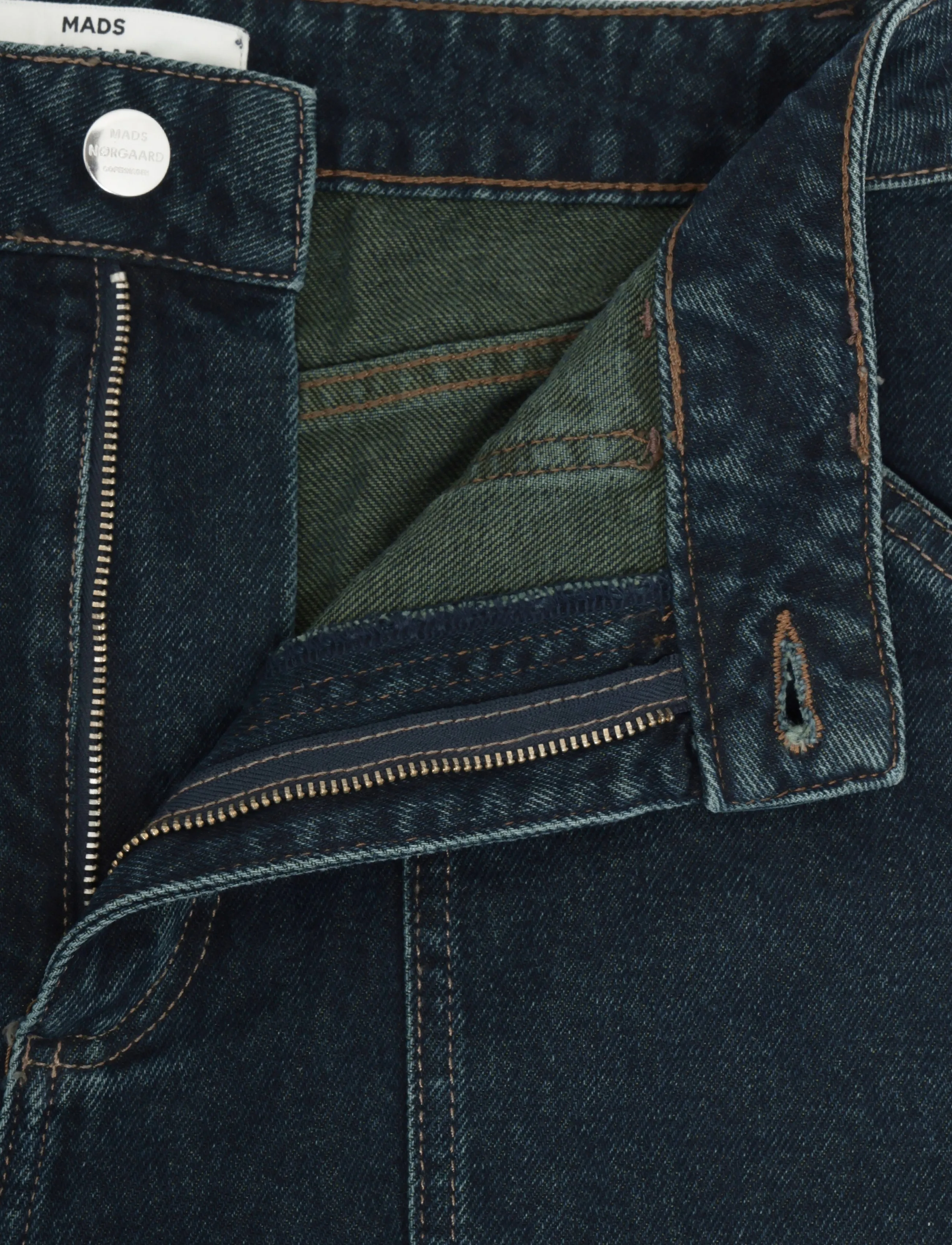 Mads Nørgaard - Double Denim Pam Jeans - laia säärega teksad - blue/green dye - 5