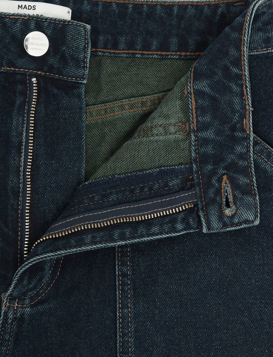 Mads Nørgaard - Double Denim Pam Jeans - laia säärega teksad - blue/green dye - 5