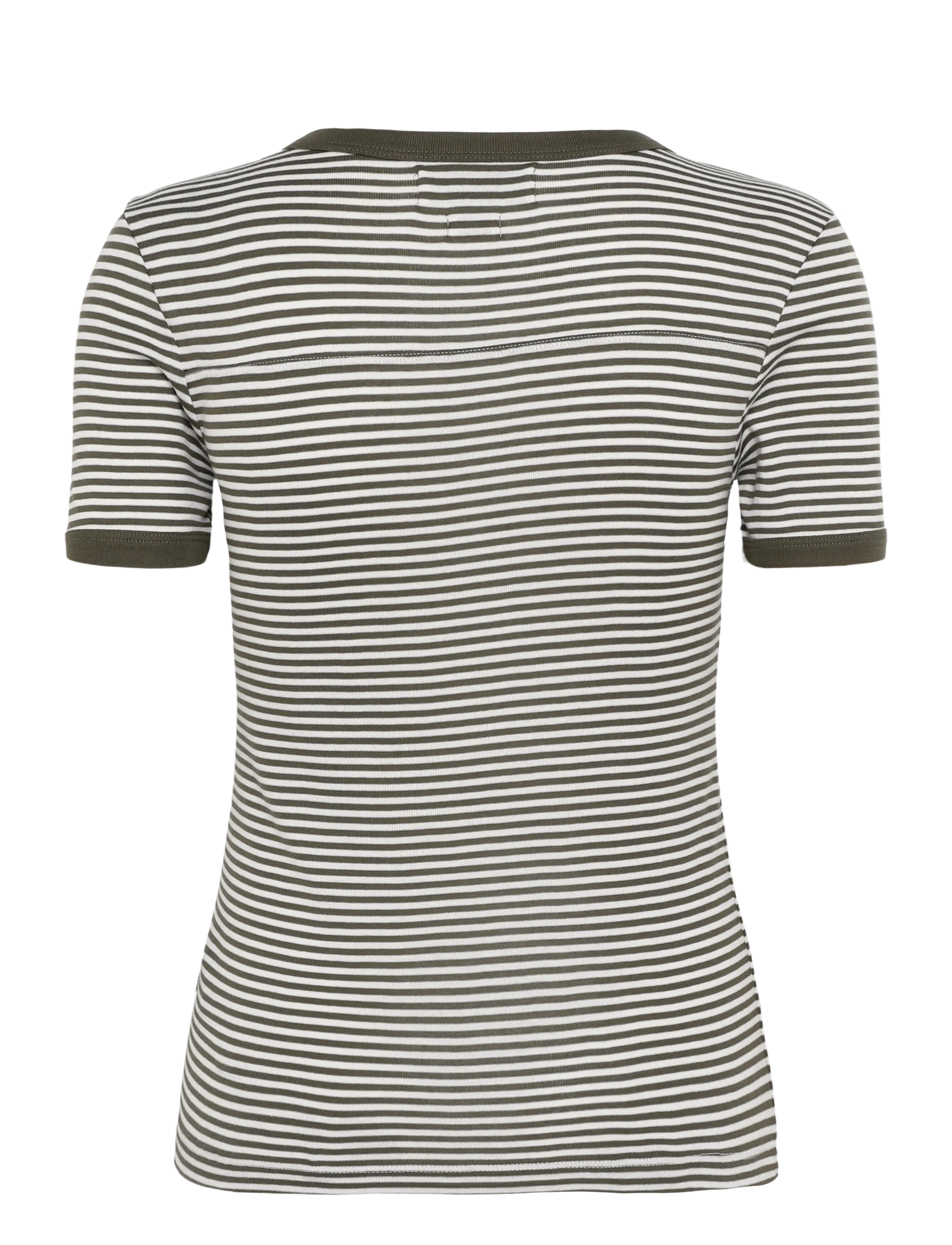 Mads Nørgaard - Grace Jersey Stripe June Tee - t-shirts - white/tarmac - 2