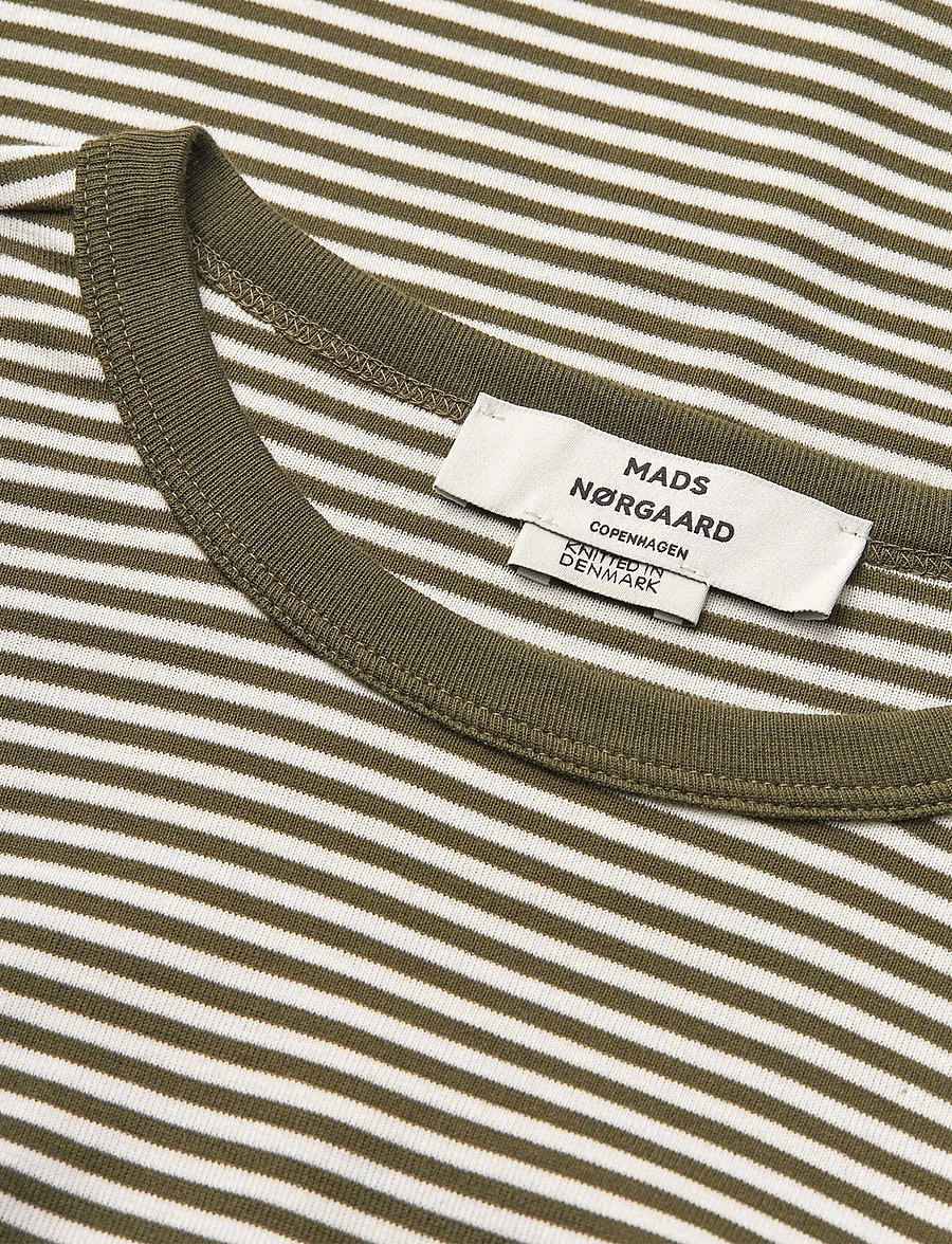 Mads Nørgaard - Grace Jersey Stripe Camille Tee LS - langärmlige tops - white/tarmac - 2