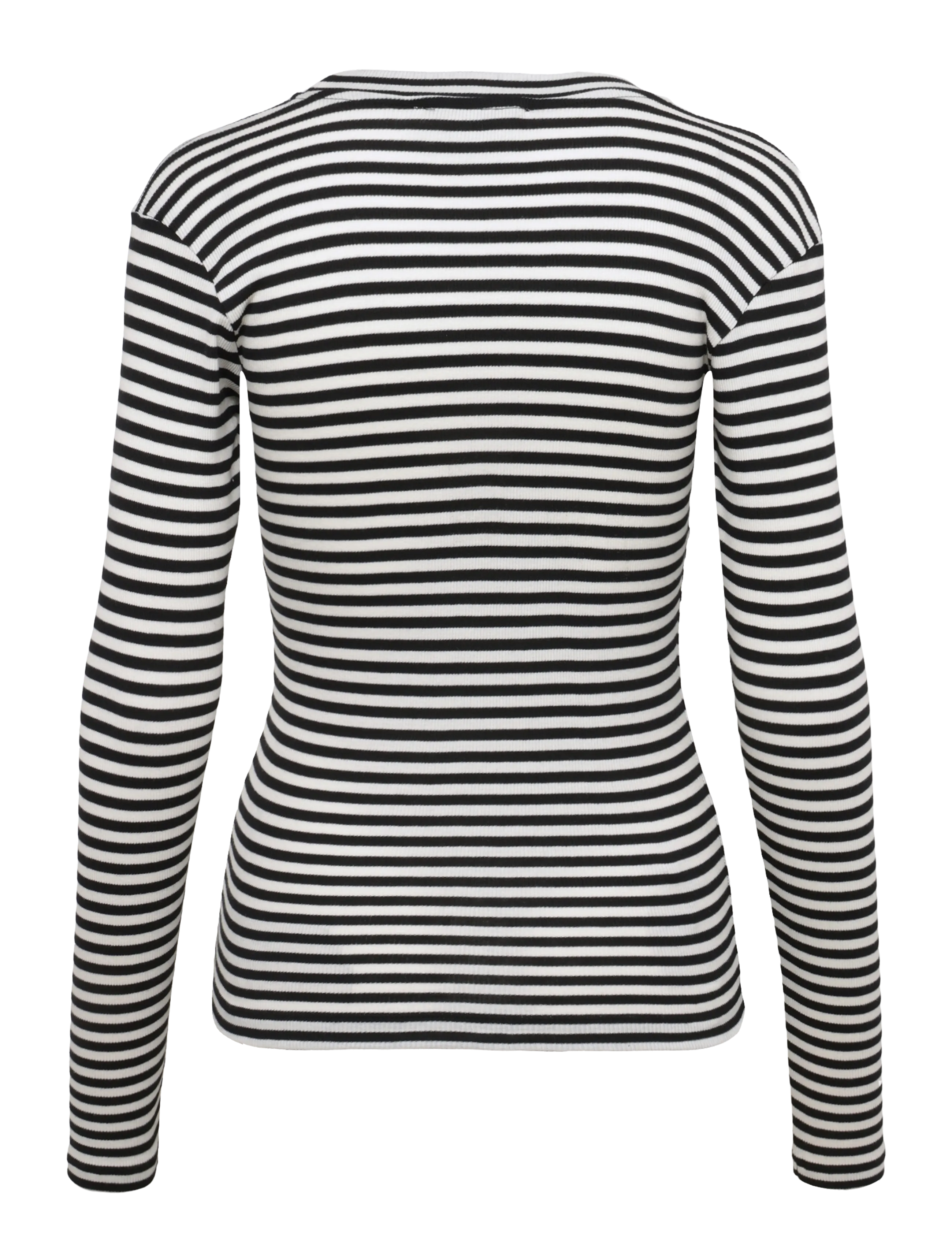 Mads Nørgaard - 2x2 Cotton Stripe Tuba Tee LS - långärmade toppar - black/vanilla ice - 2