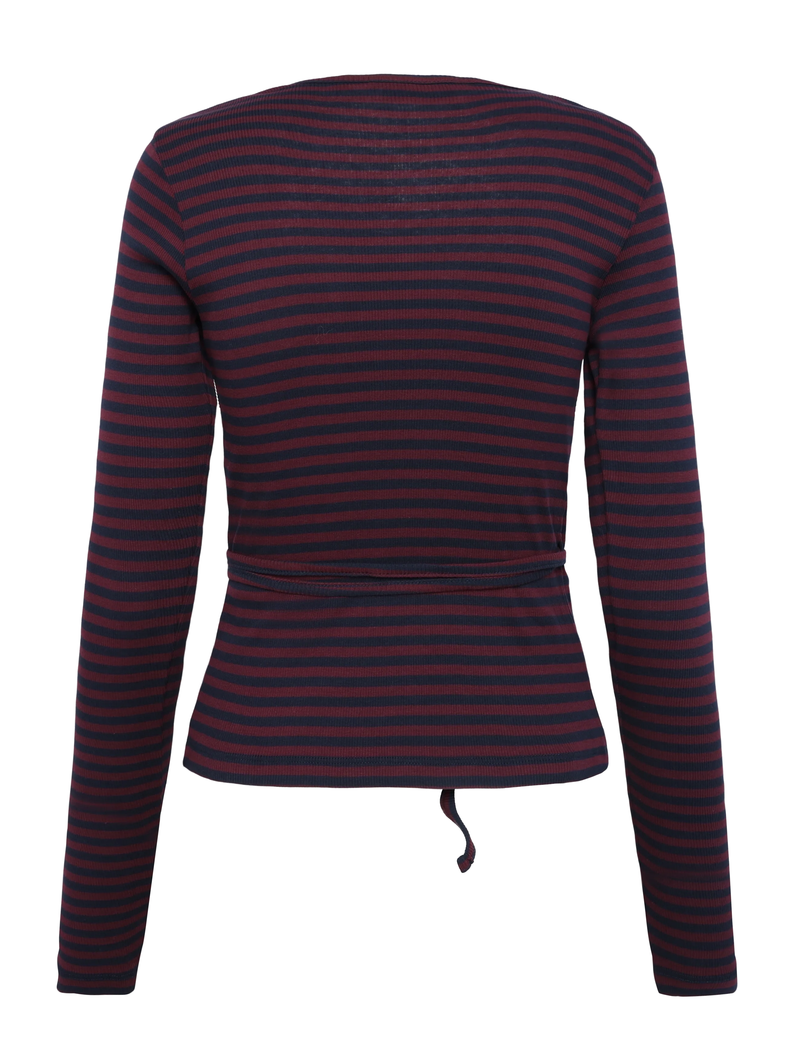 Mads Nørgaard - 2x2 Cotton Stripe Susi LS Top - langärmlige tops - sky captain/winetasting - 2